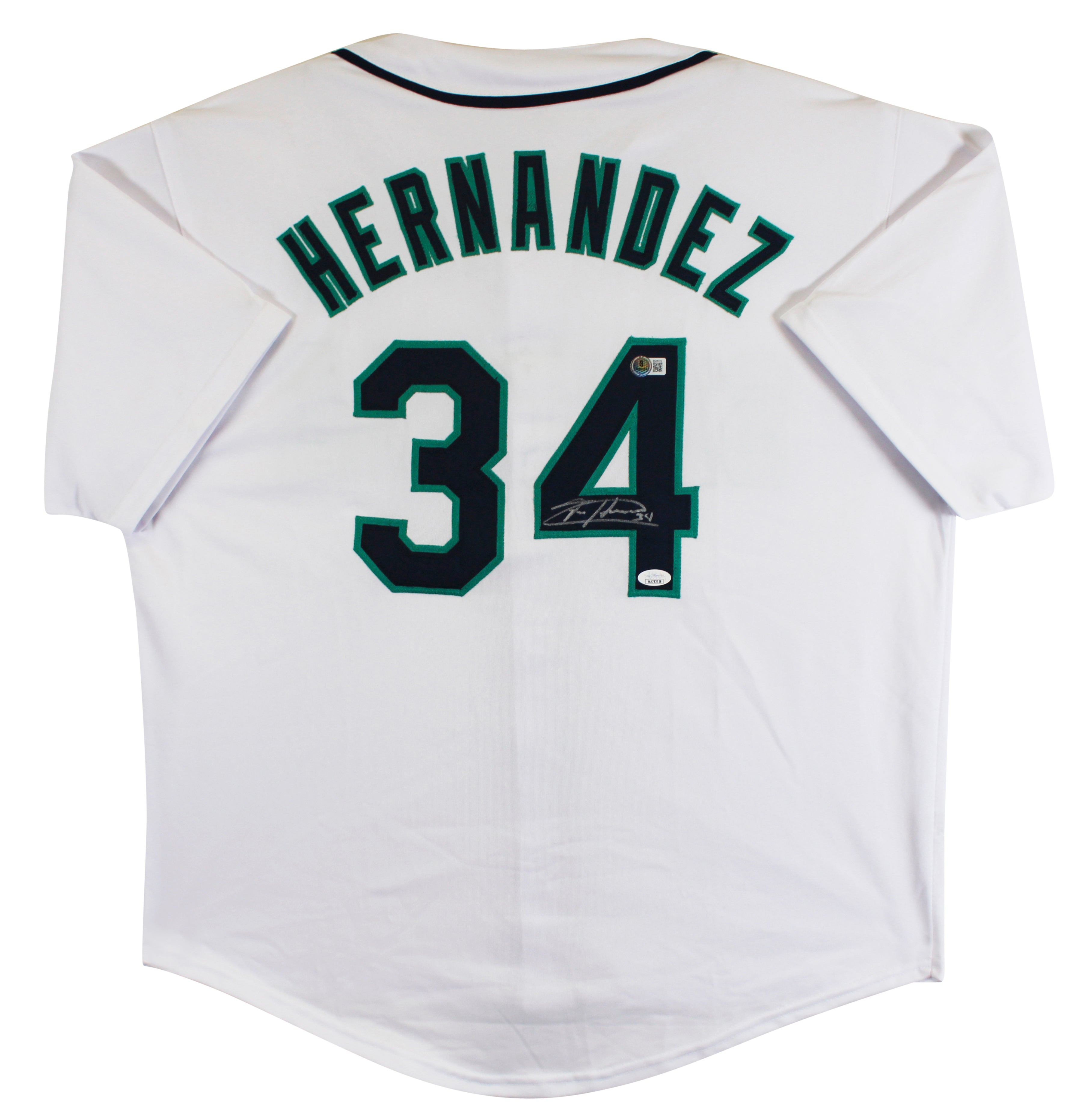 Felix Hernandez Authentic Signed White Pro Style Jersey Autographed BAS #BQ96312