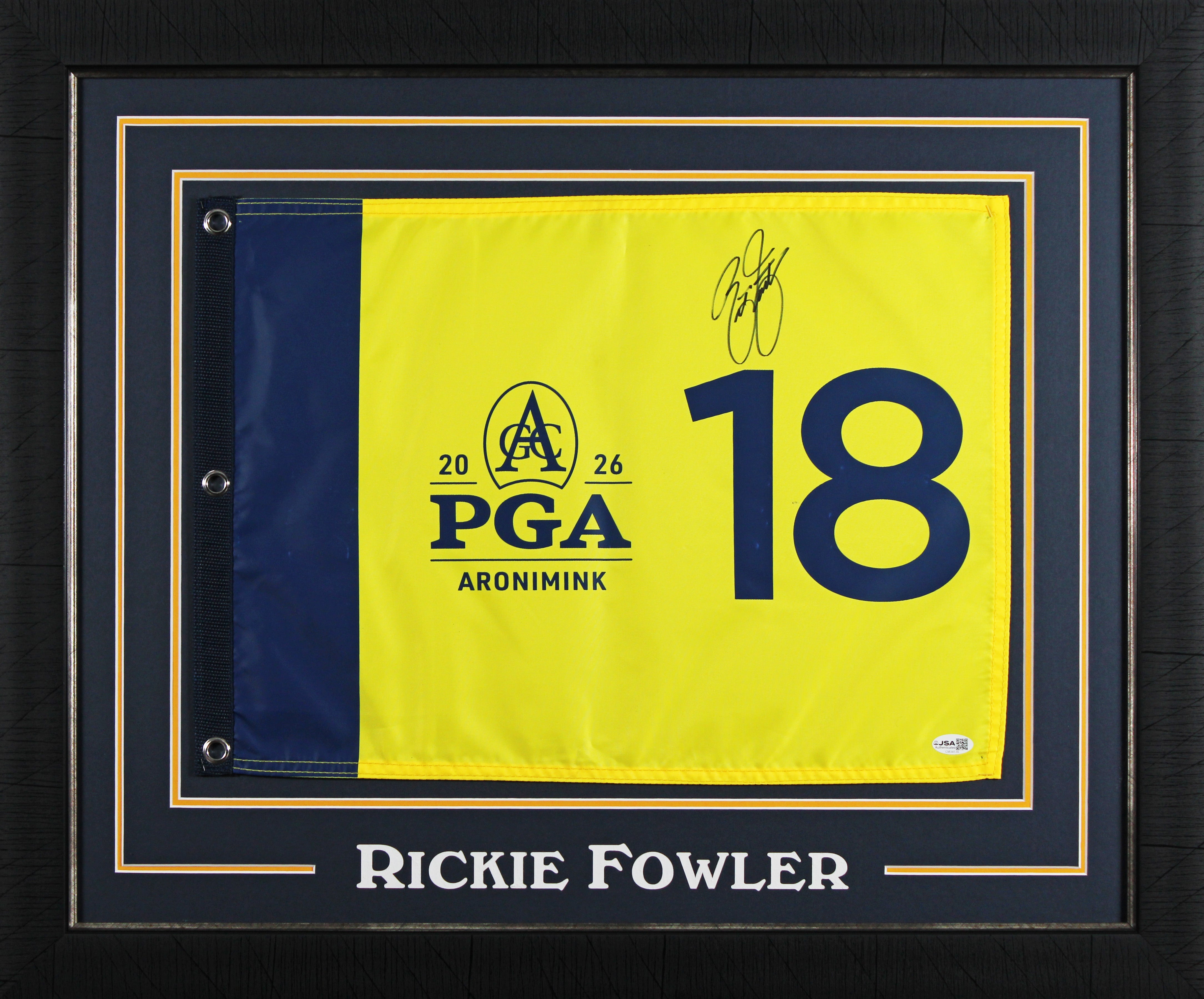 Rickie Fowler Signed & Framed 2026 PGA Championship Pin Flag JSA #CM34136