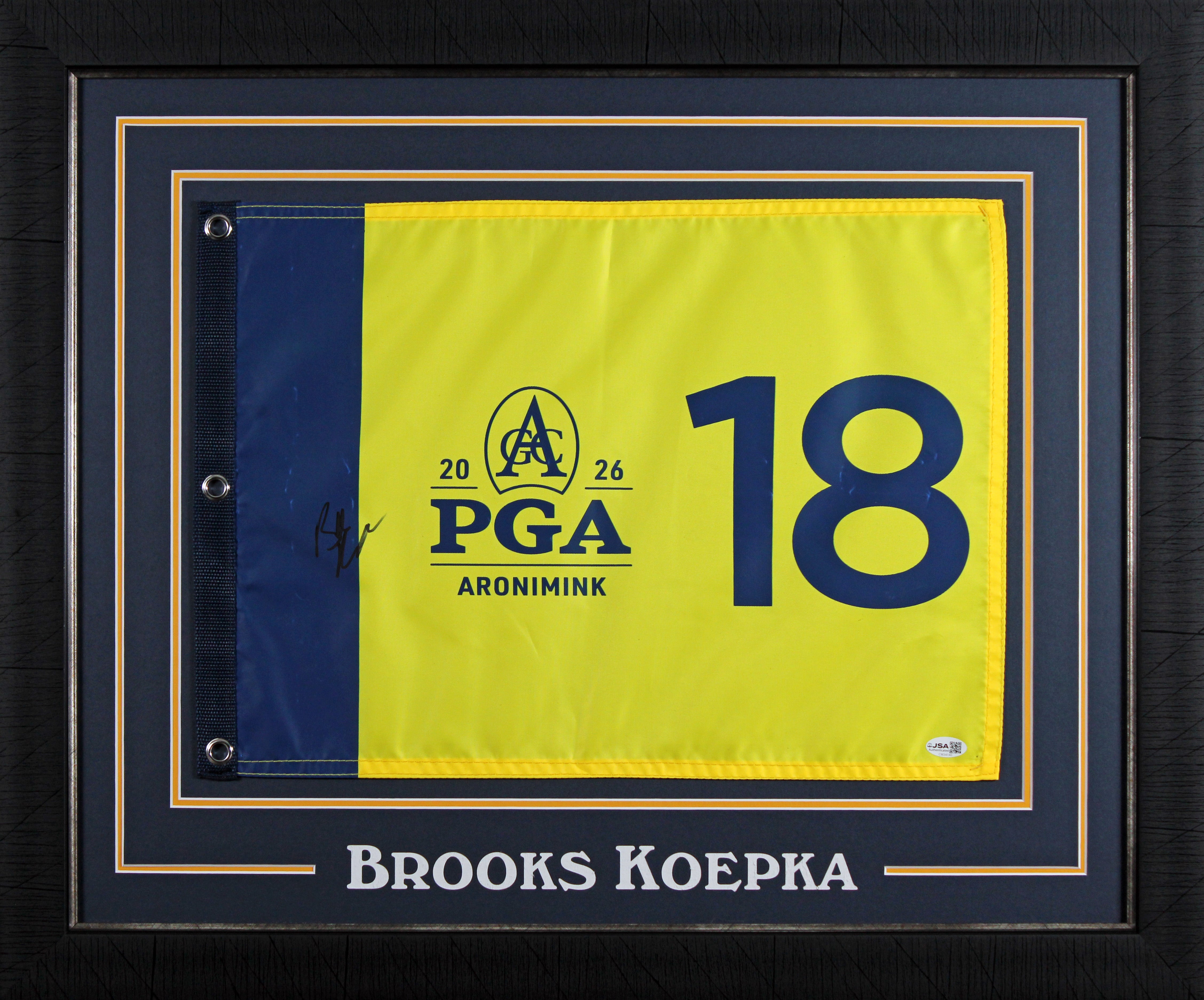 Brooks Koepka Signed & Framed 2026 PGA Championship Pin Flag JSA #CM34140