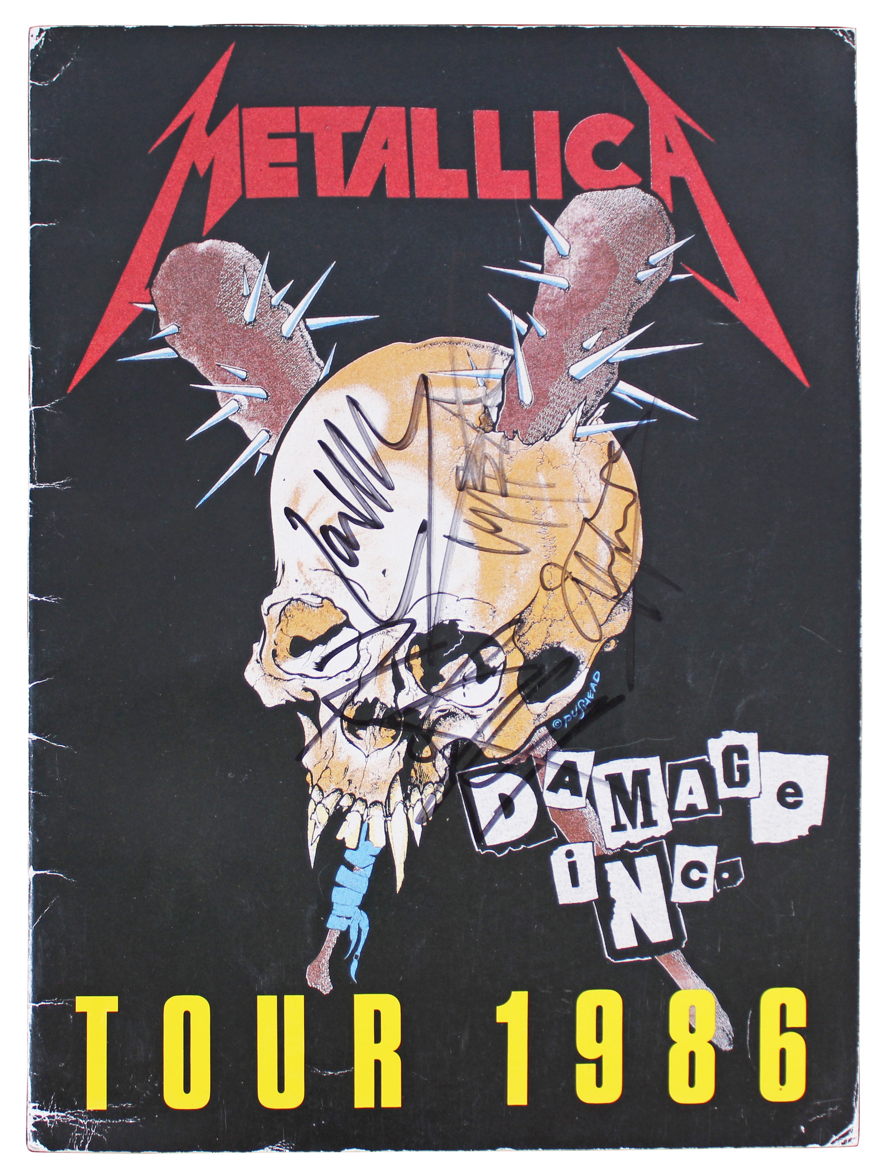 Metallica (4) Hetfield, Burton, Hammett & Ulrich Signed 1986 Tour Program BAS 2