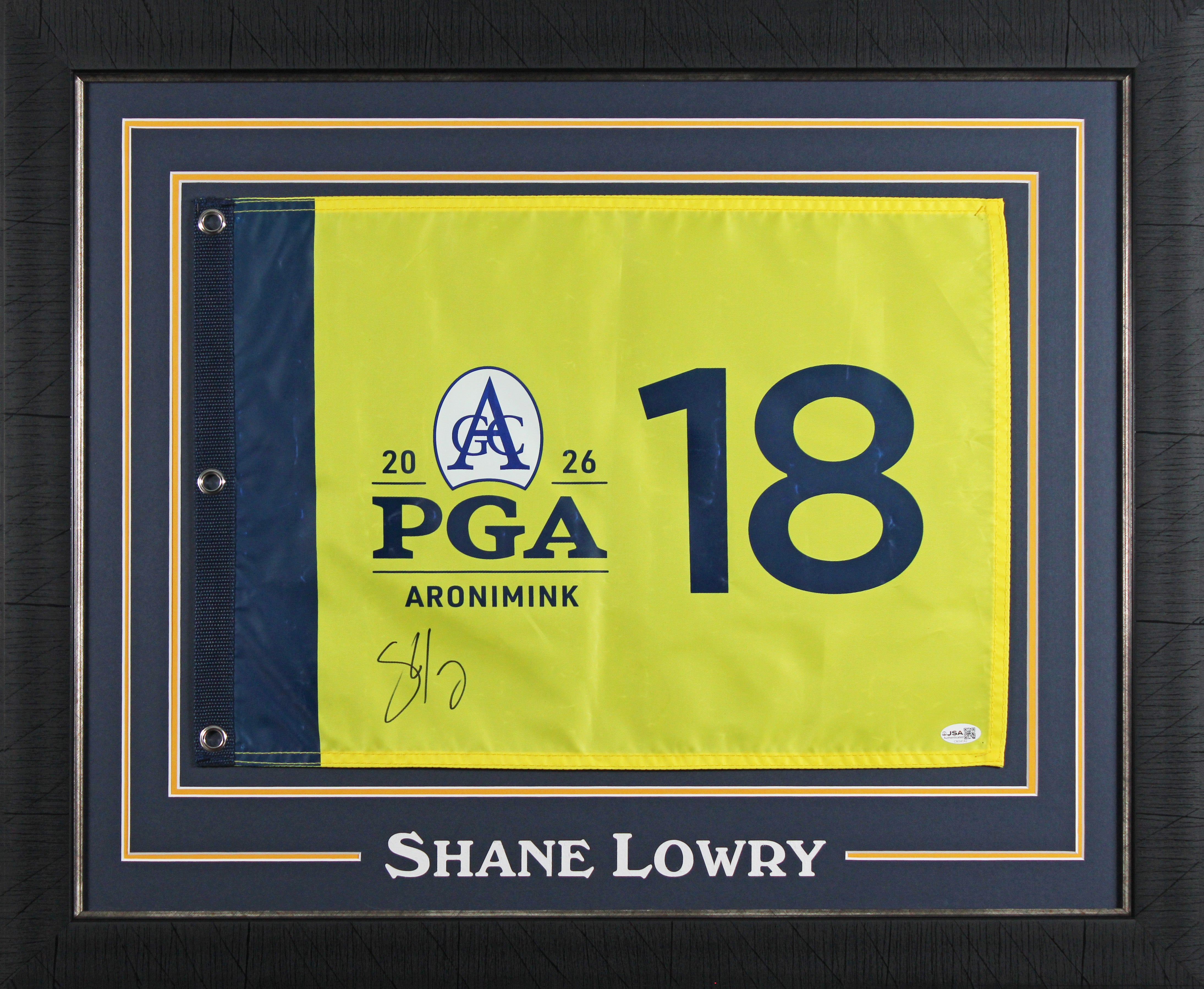Shane Lowry Signed & Framed 2026 PGA Championship Pin Flag JSA #CM34142