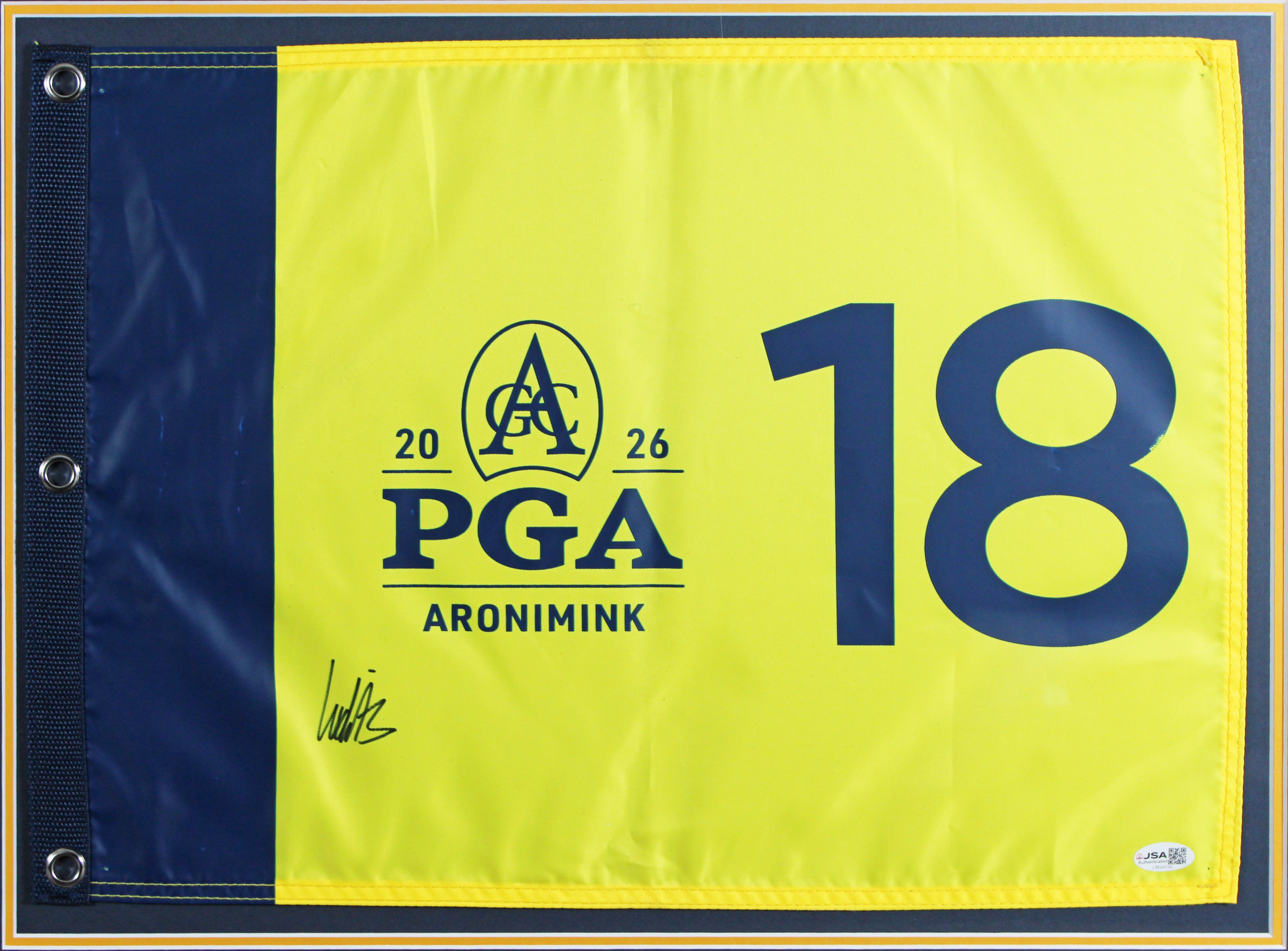 Ludvig Aberg Signed & Framed 2026 PGA Championship Pin Flag JSA #CM34156