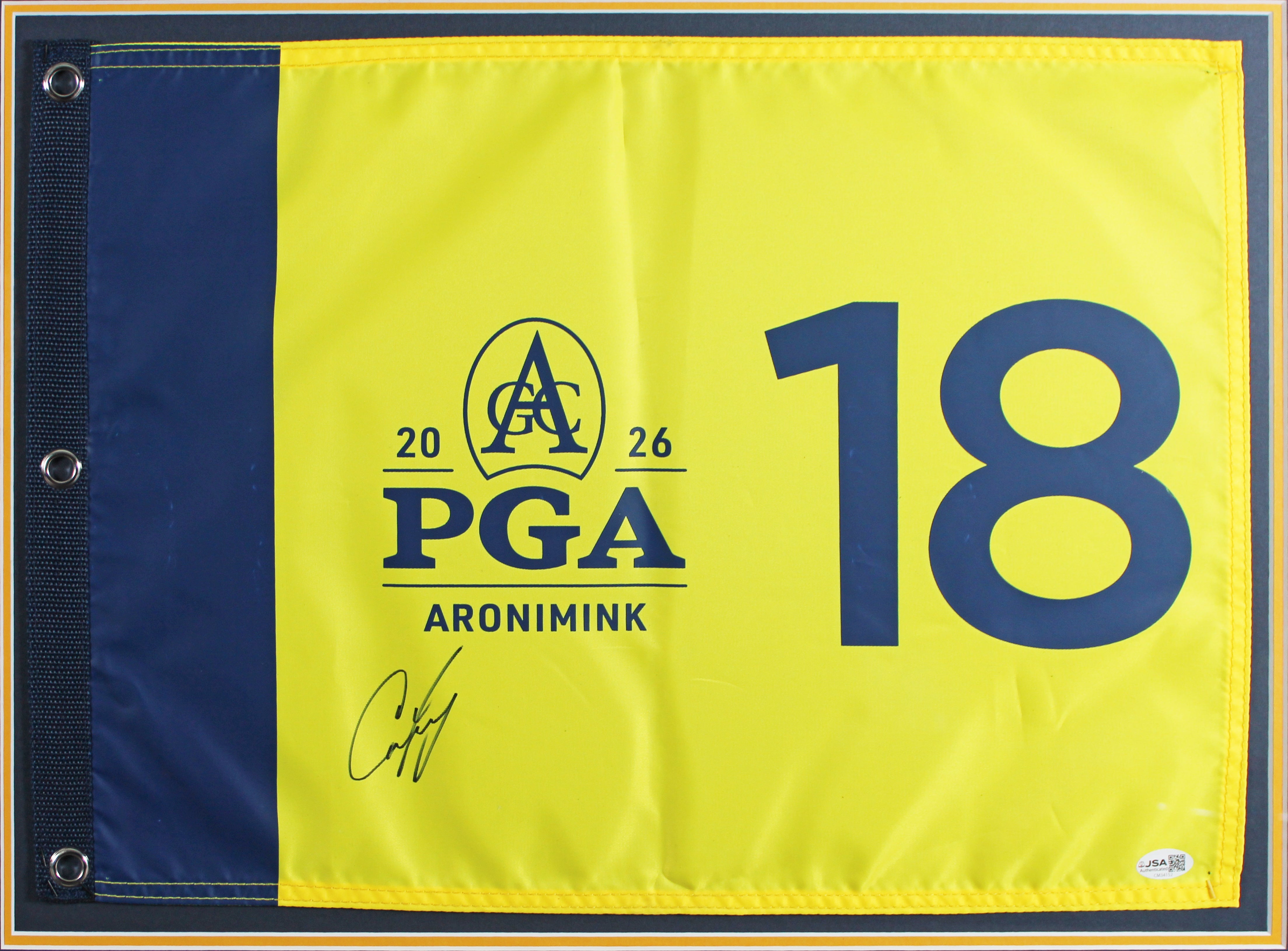 Cameron Young Signed & Framed 2026 PGA Championship Pin Flag JSA #CM34152