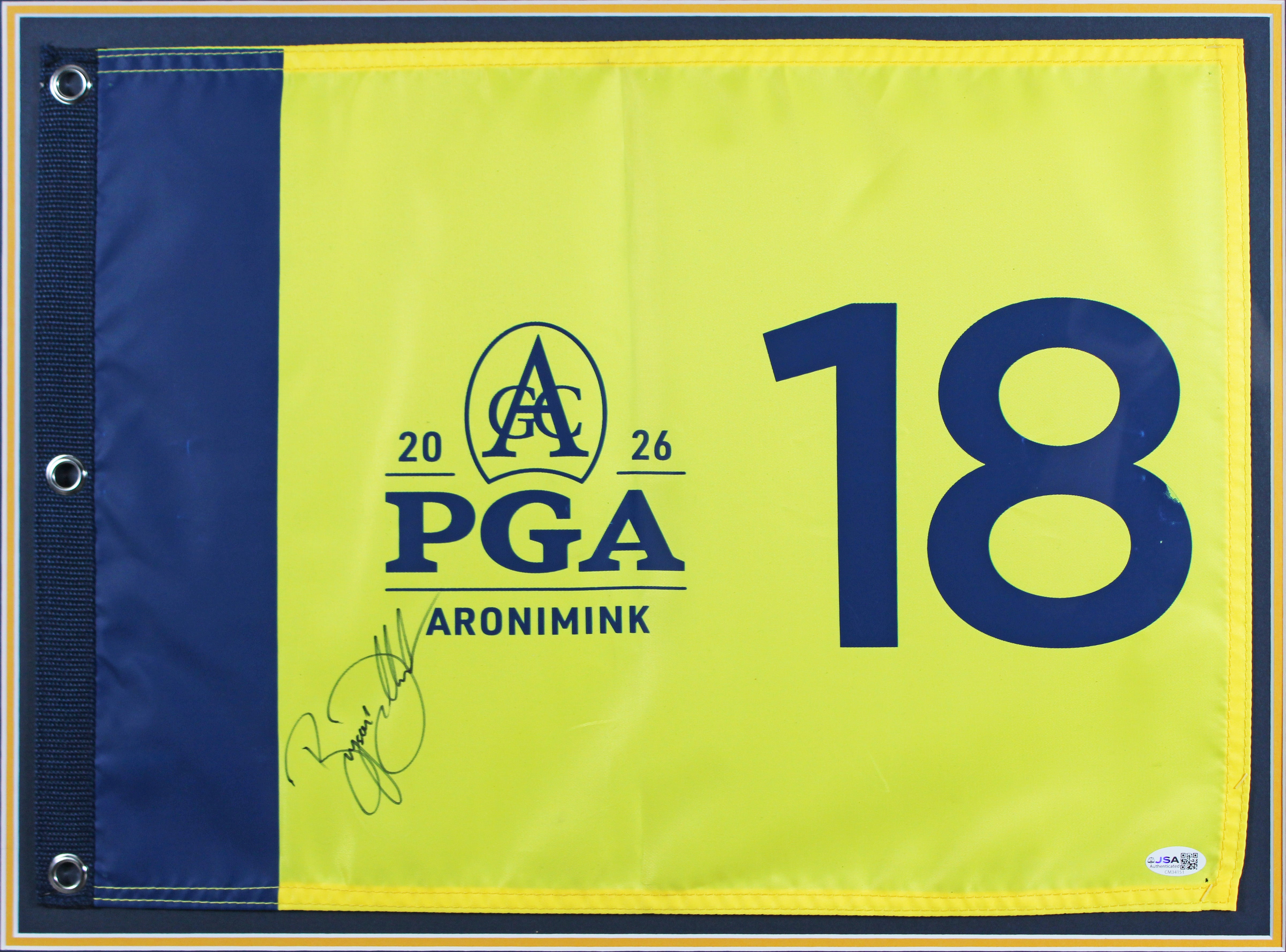Bryson DeChambeau Signed & Framed 2026 PGA Championship Pin Flag JSA #CM34151