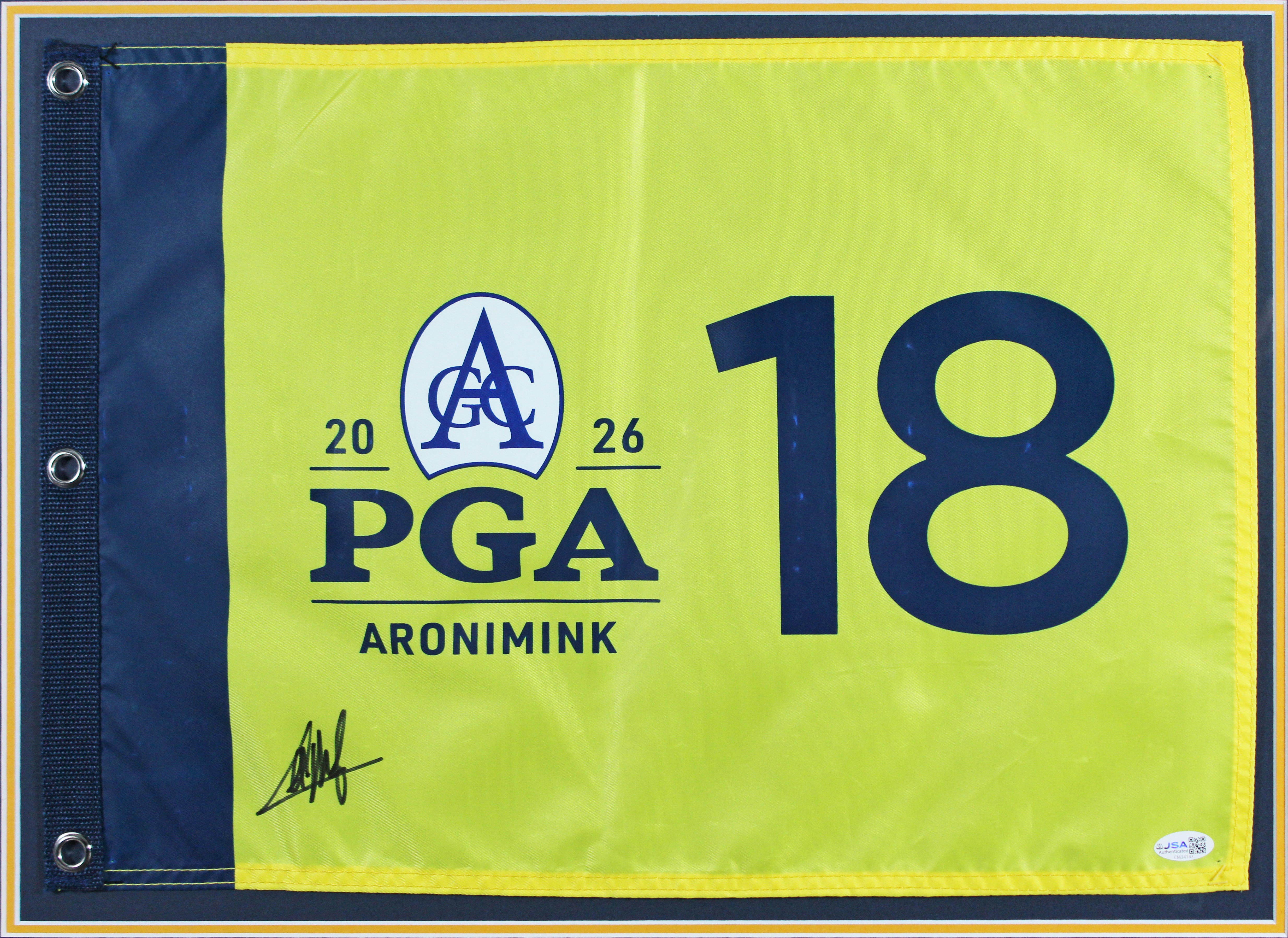 Collin Morikawa Signed & Framed 2026 PGA Championship Pin Flag JSA #CM34143
