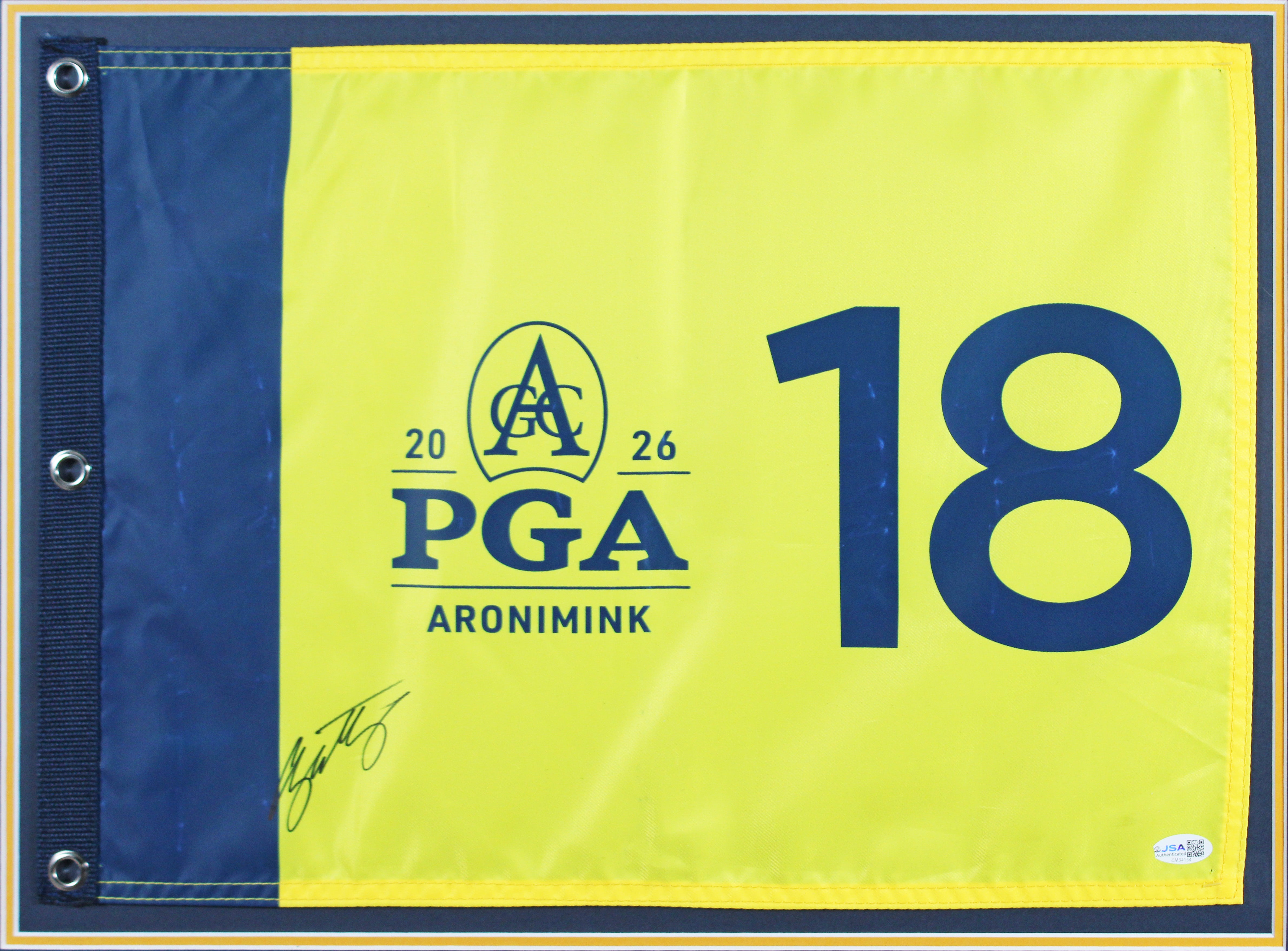 Chris Gotterup Signed & Framed 2026 PGA Championship Pin Flag JSA #CM34154