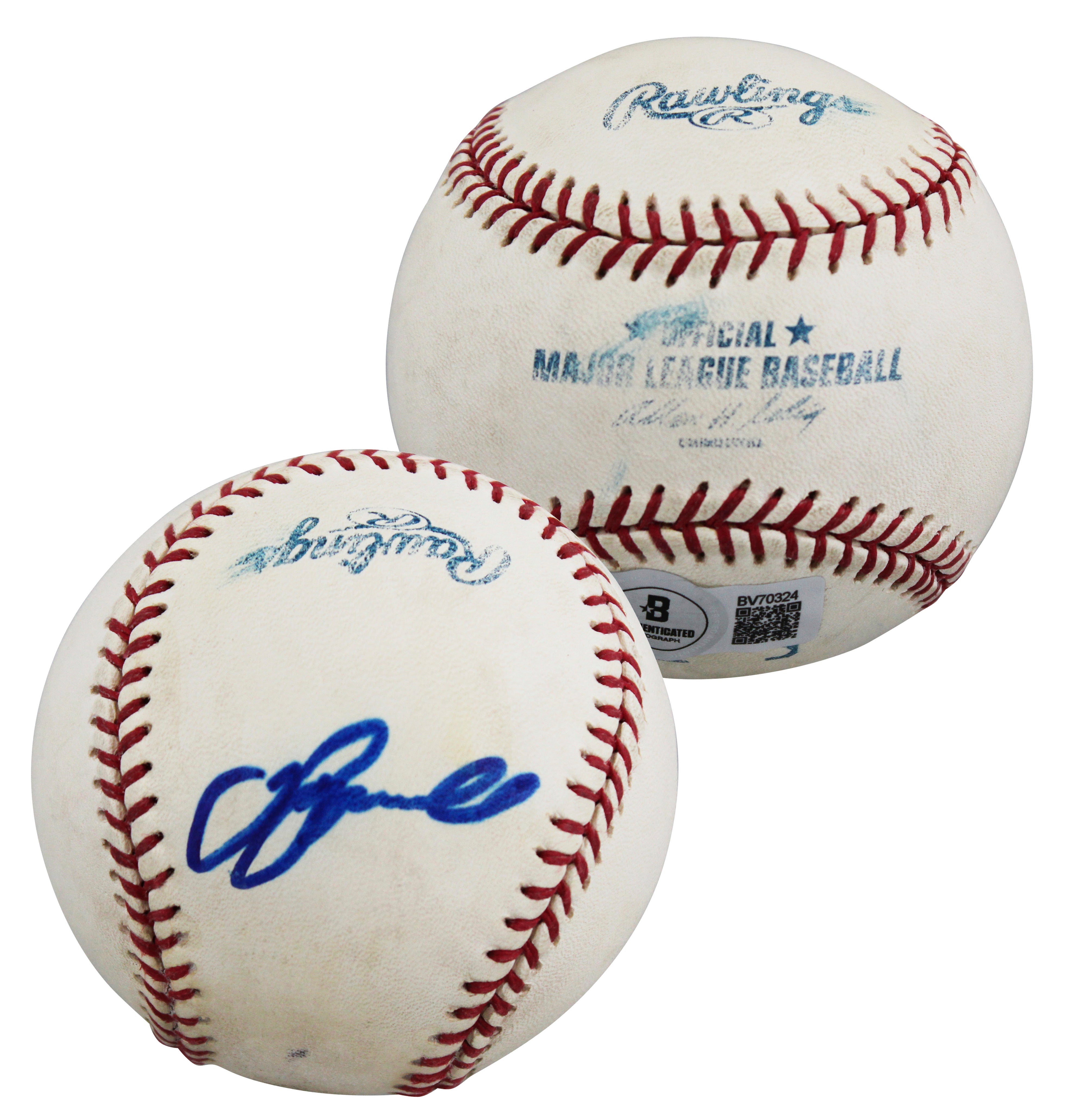 Astros Jeff Bagwell Authentic Signed Game Used Selig OML Baseball BAS #BV70324