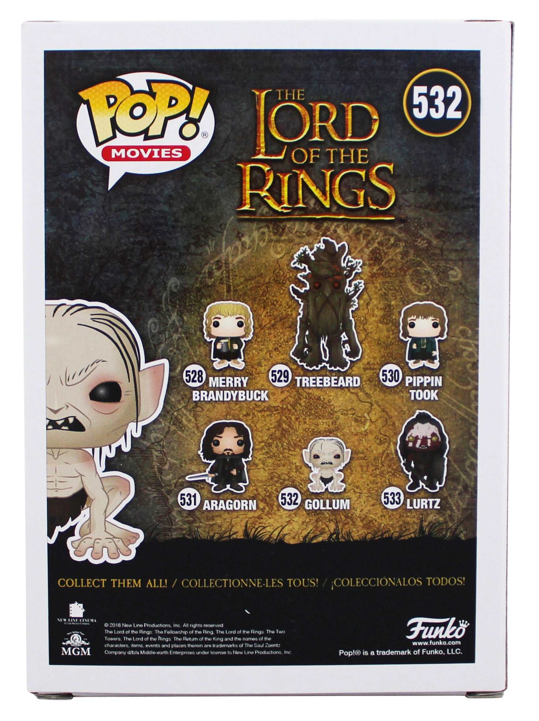 Andy Serkis Lord of the Rings Signed Gollum #532 Funko Pop Vinyl Figure BAS 2