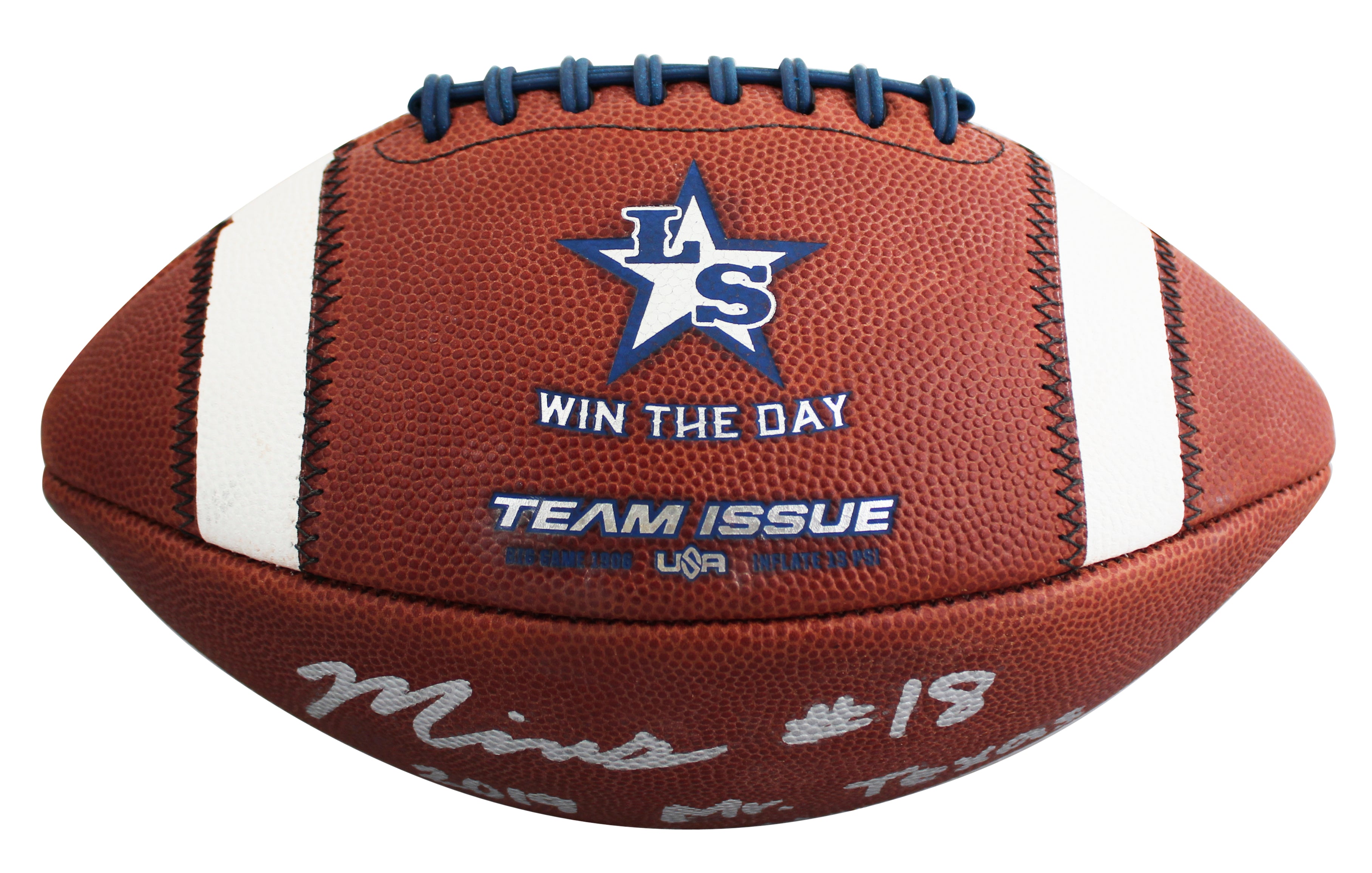 Marvin Mims "2019 Mr. Texas Football" Signed LSHS Team Issue Football JSA Wit