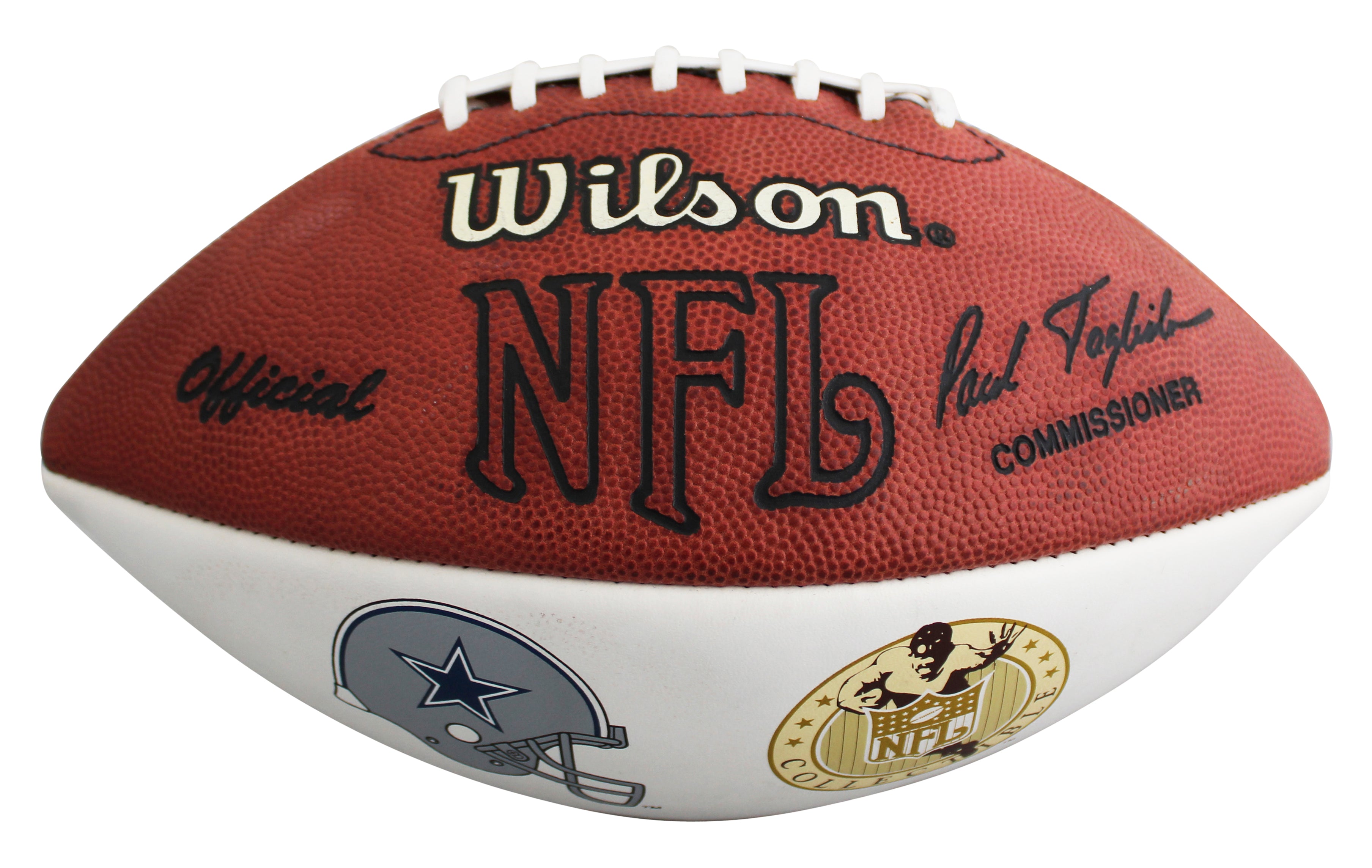 Cowboys (5) Dorsett, Landry, Staubach, +2 Signed Wilson White Panel Football BAS