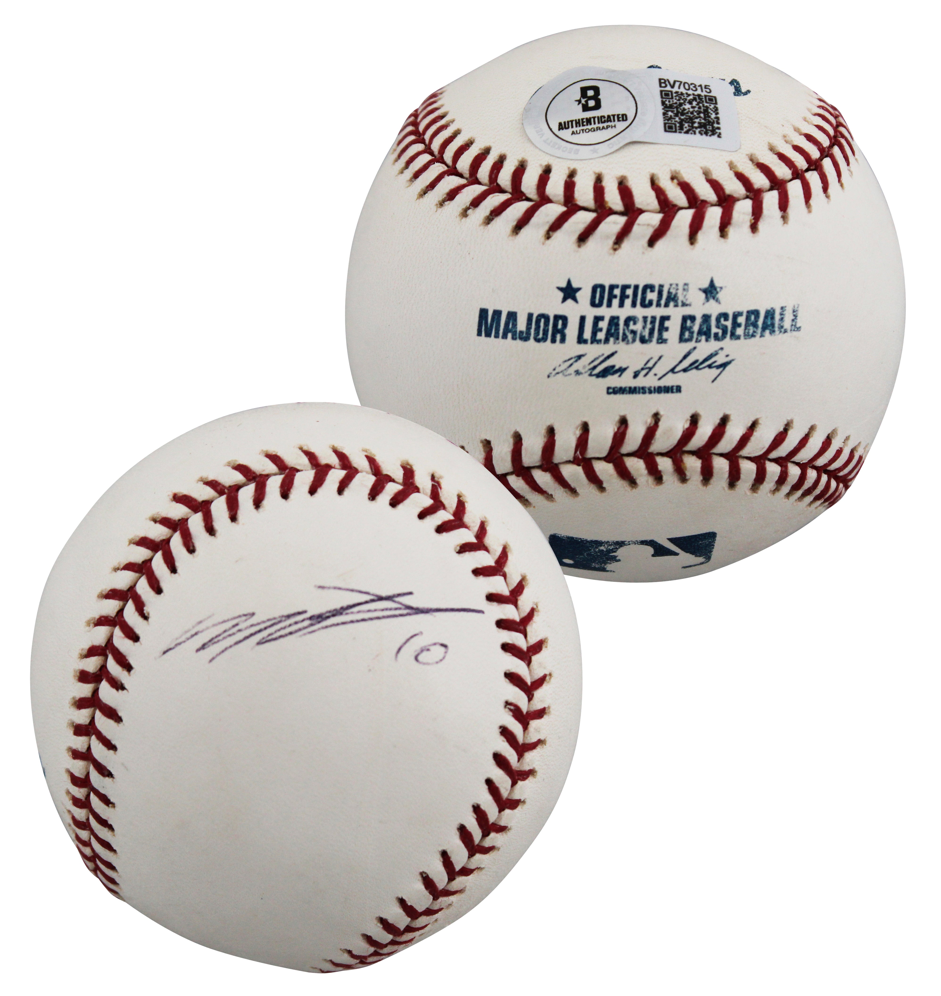 Athletics Miguel Tejada Authentic Signed Allen Selig OML Baseball BAS #BV70315