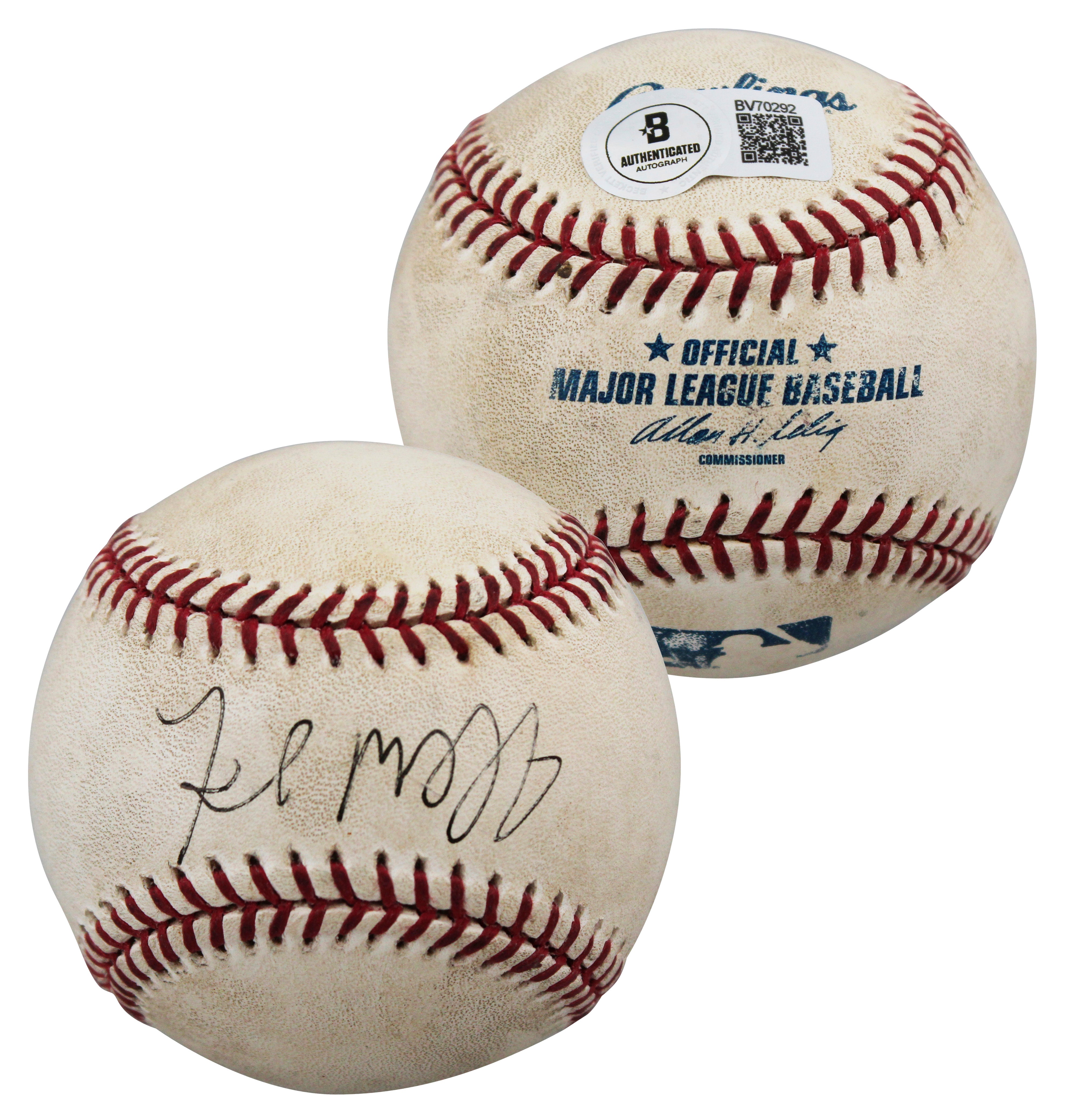 Rays Fred McGriff Authentic Signed Game Used Sellig OML Baseball BAS #BV70292