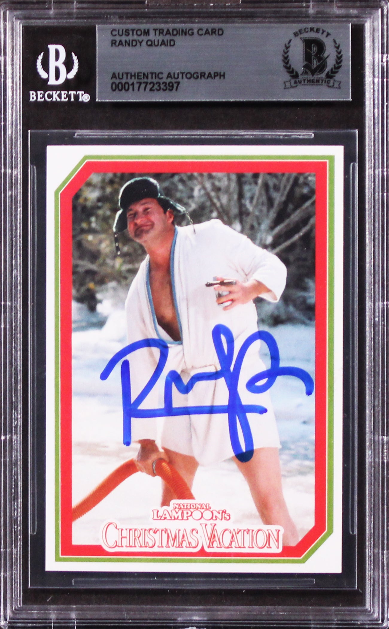 Randy Quiad Christmas Vacation Authentic Signed Custom Trading Card BAS Slabbed