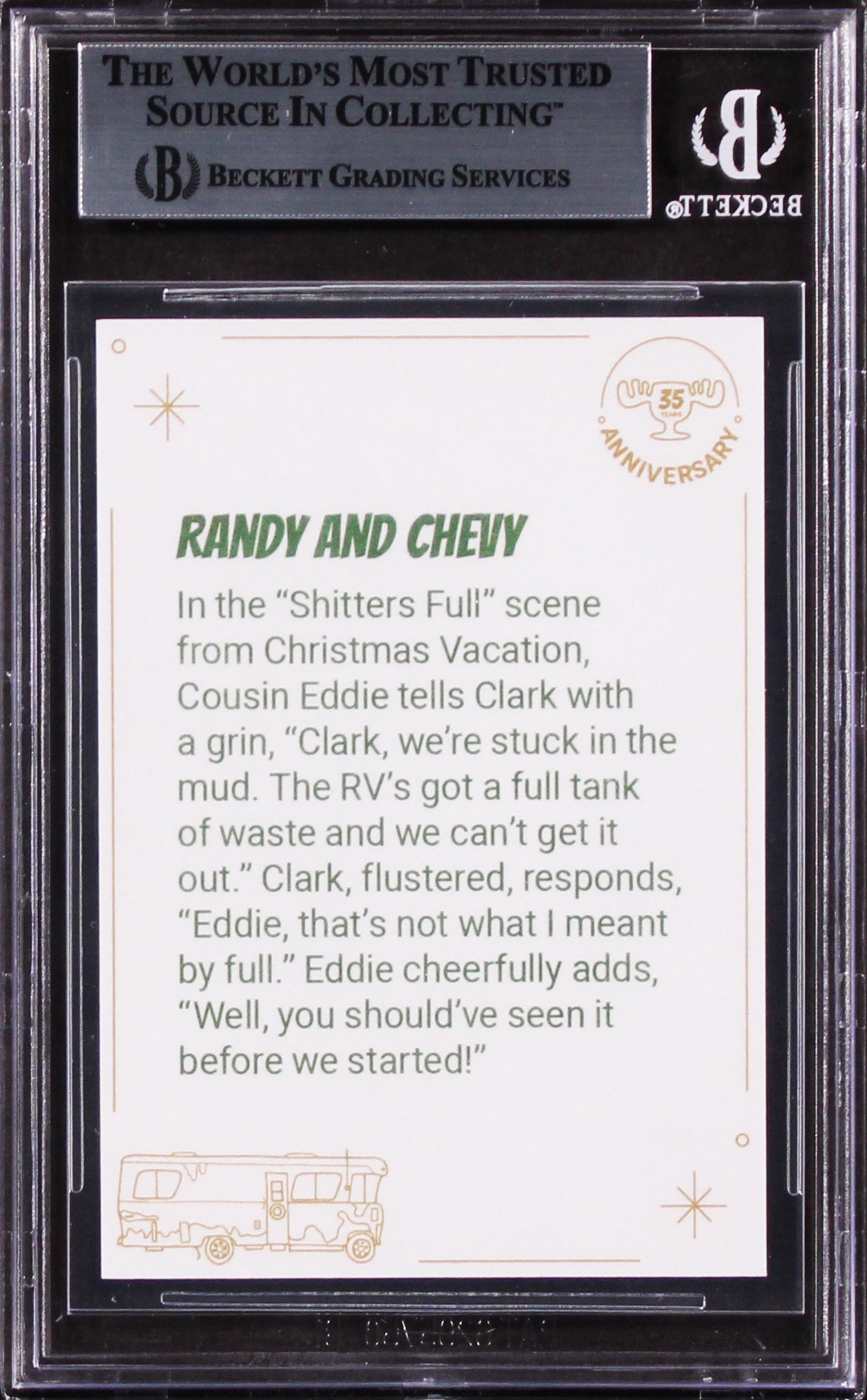 Randy Quiad Christmas Vacation Authentic Signed Custom Trading Card BAS Slabbed