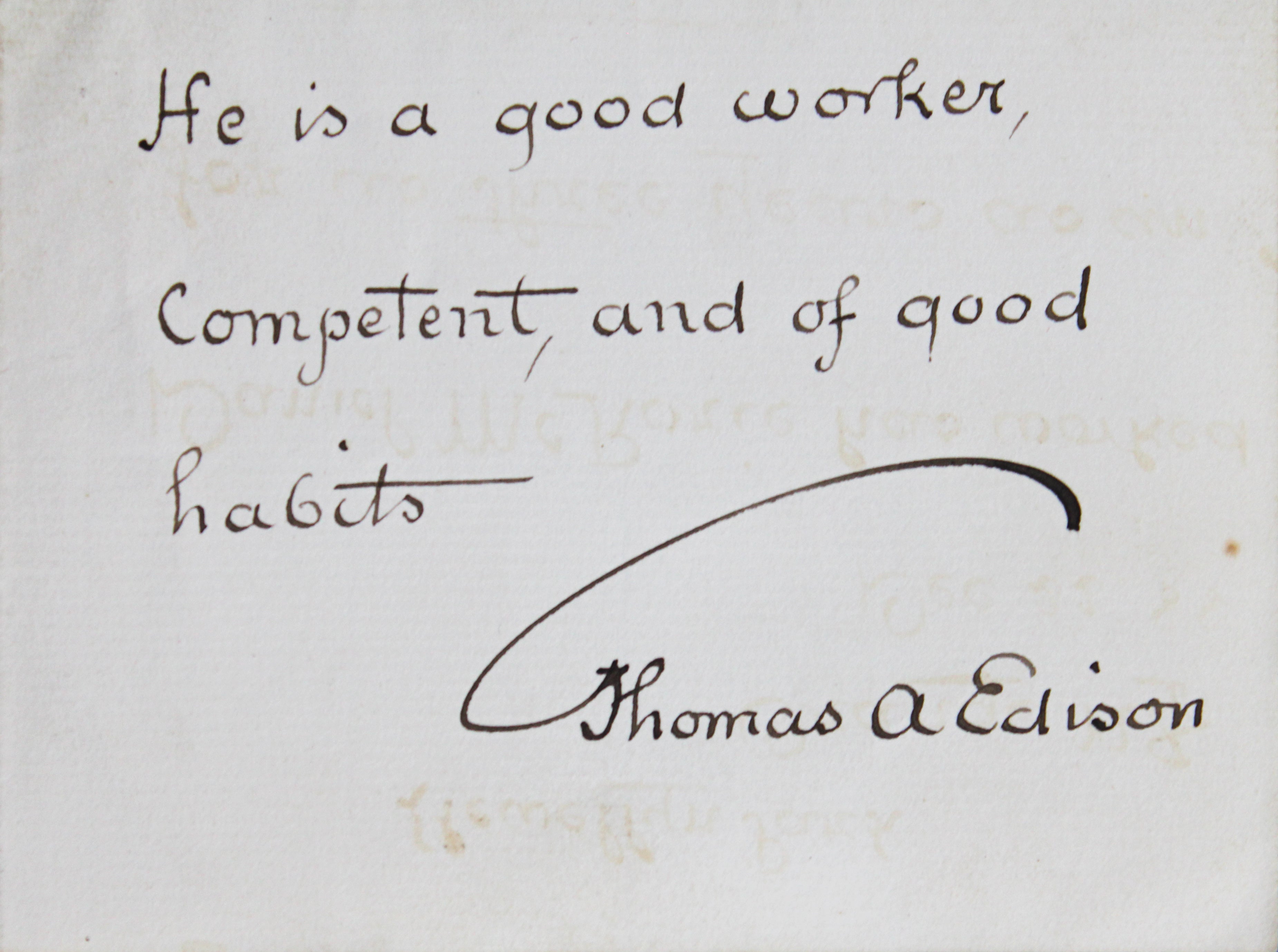 Thomas Edison Authentic Signed Handwritten Letter Auto Graded 10! BAS #AC60869
