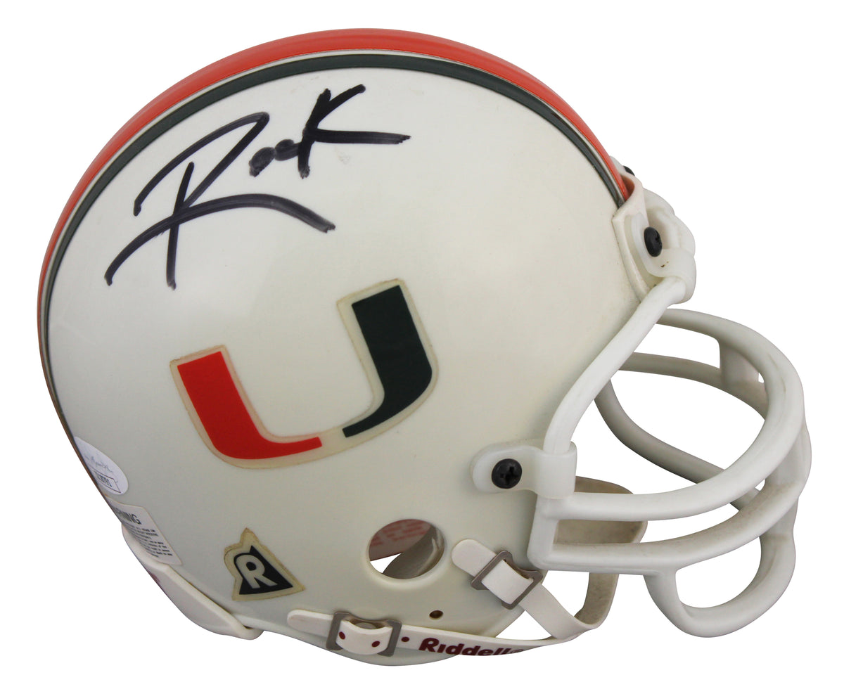 Miami Dwayne The Rock Johnson Authentic Signed Mini Helmet JSA #ZZ18791