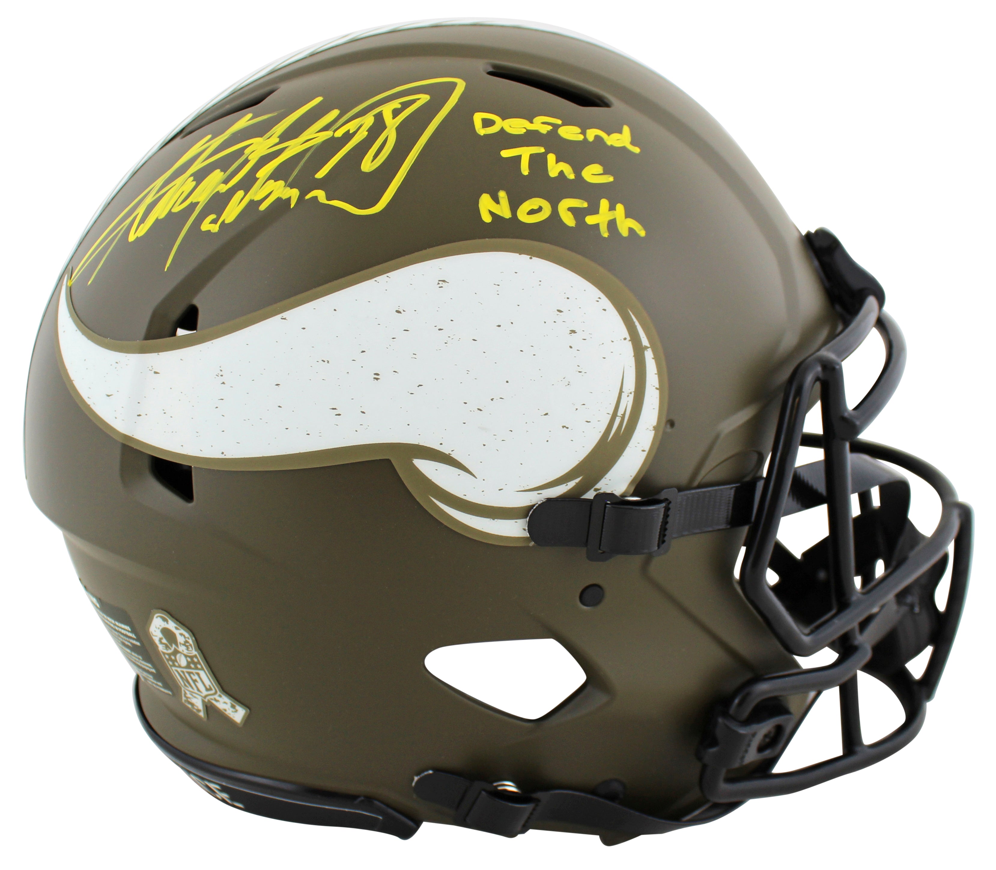 Vikings Adrian Peterson "DTN" Signed STS F/S Speed Proline Helmet W/ Case BAS W