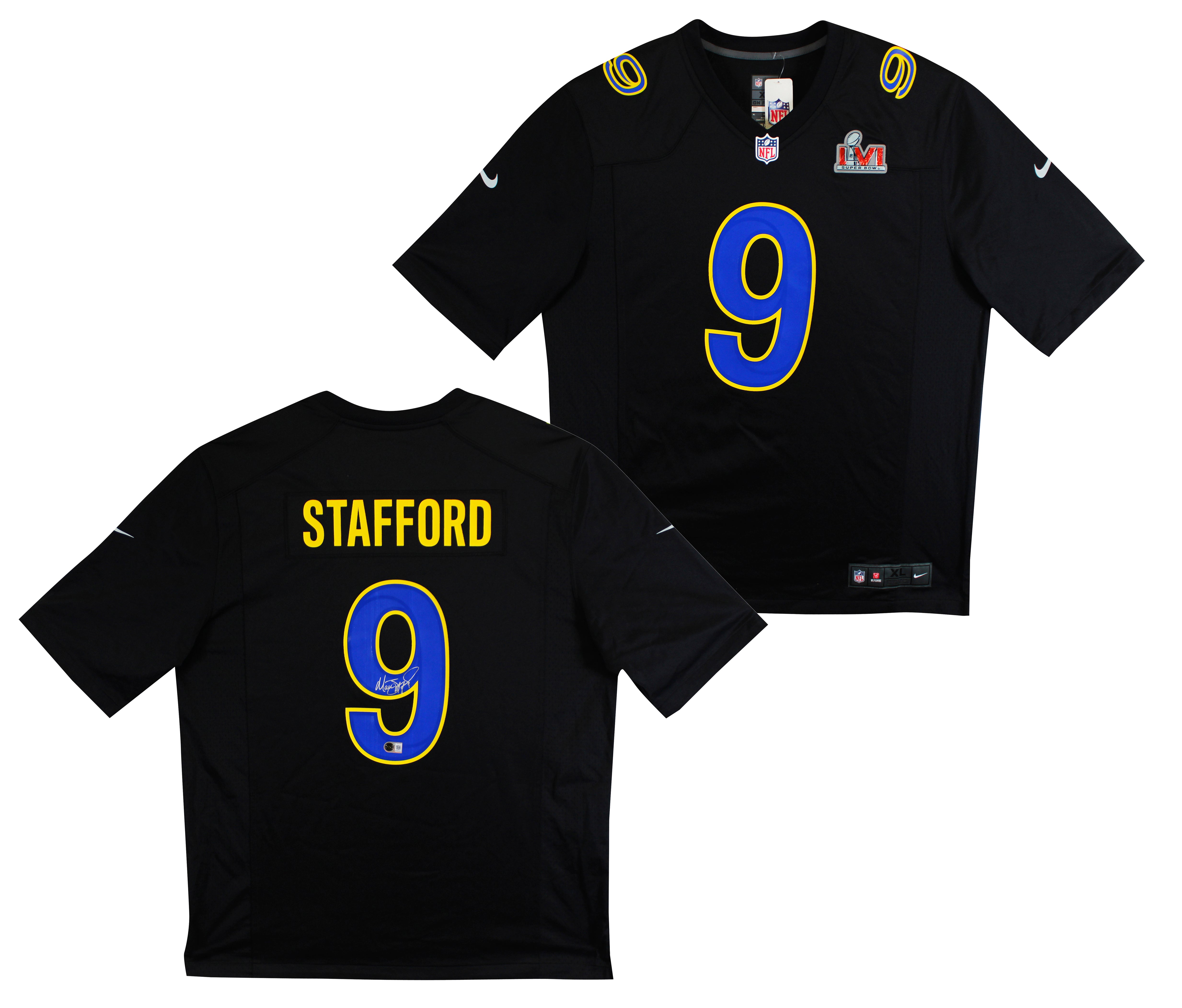 Rams Matthew Stafford Authentic Signed Black Nike Game Jersey BAS Witnessed