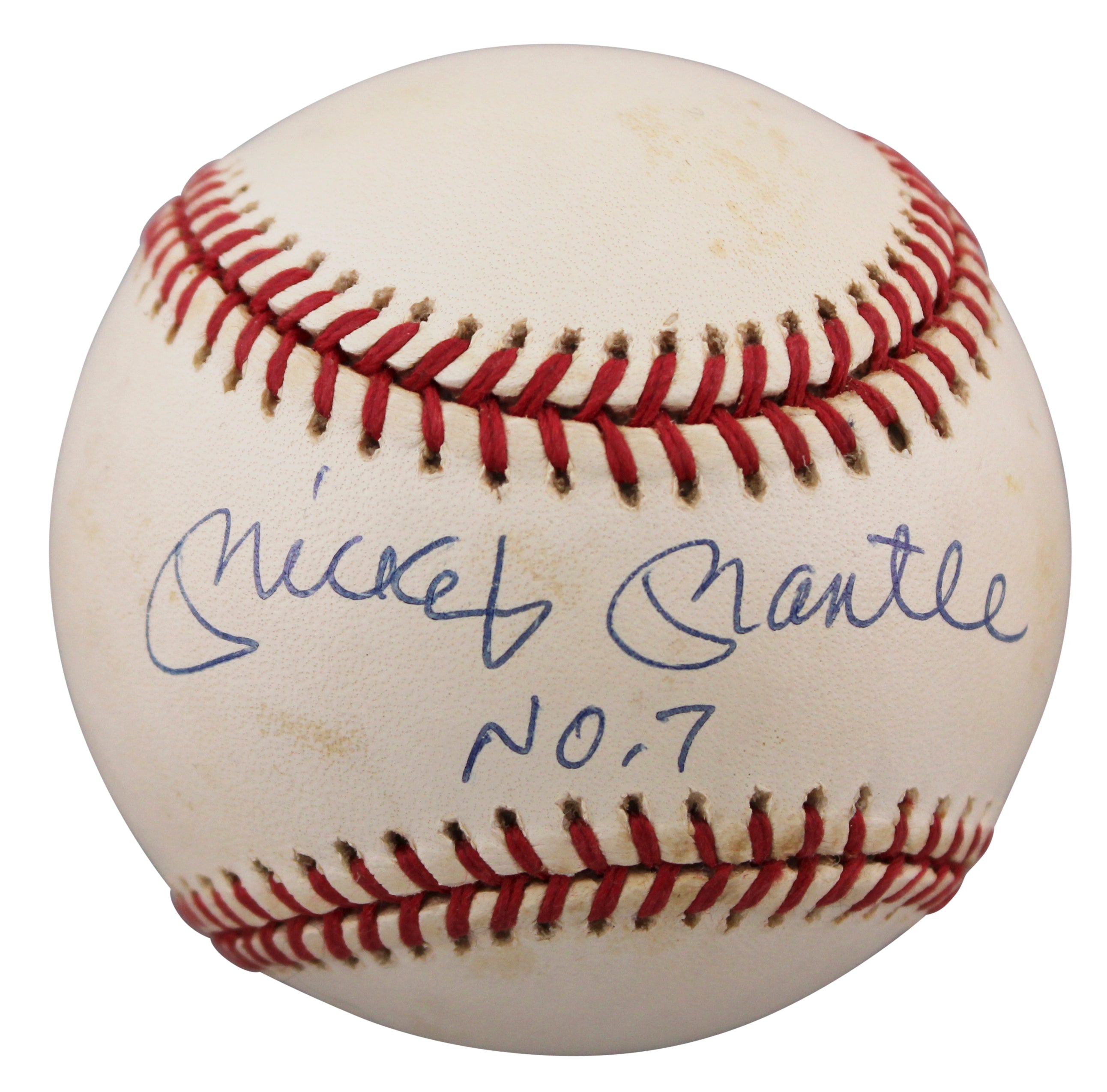 Yankees Mickey Mantle "No. 7" Authentic Signed OAL Baseball UDA #UDM18621