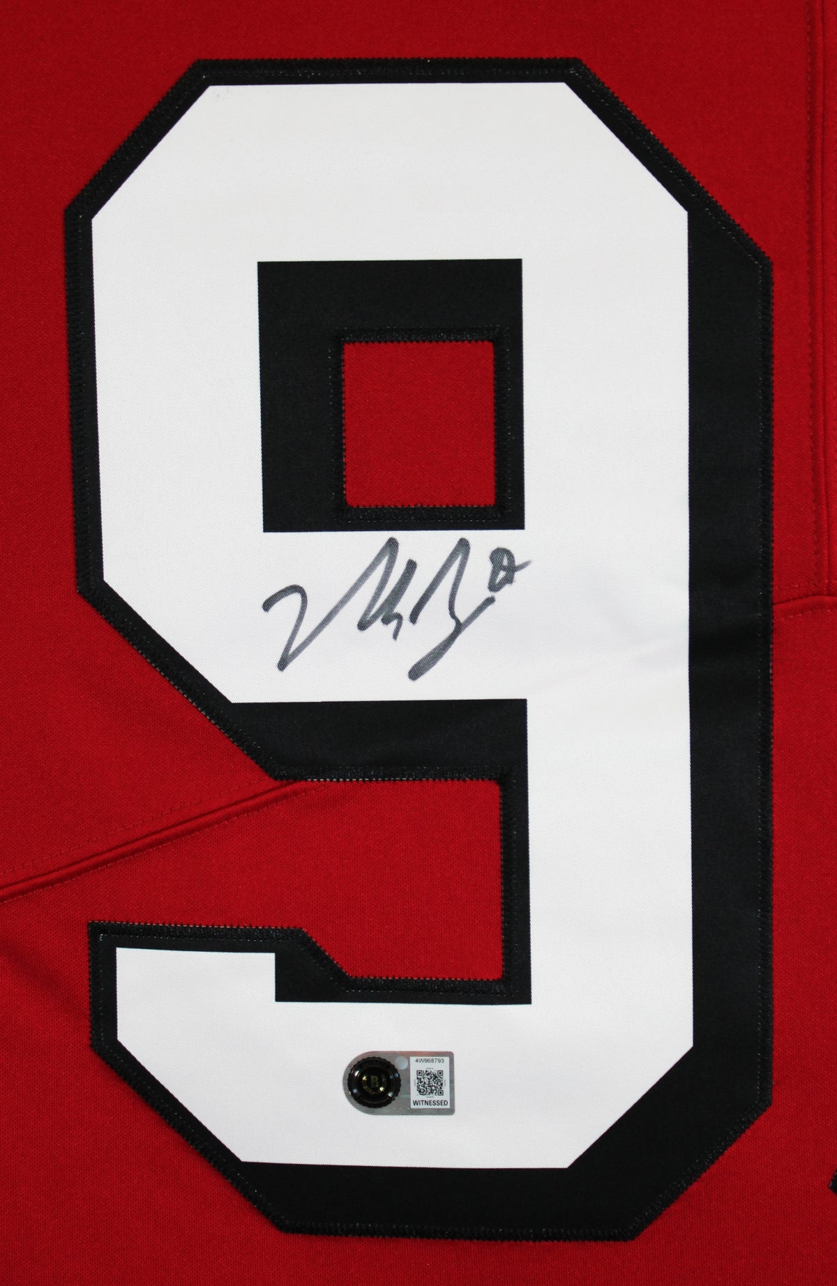 49ers Nick Bosa Signed Red Nike Elite Jersey w/ Dropshadow BAS Witnessed