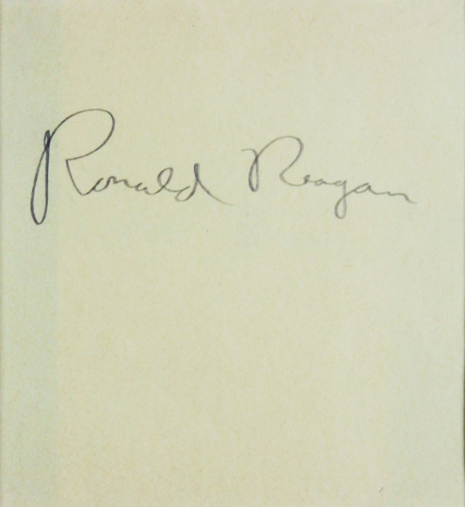 Ronald Reagan Authentic Signed 3.5x4 Cut Signature Framed Display JSA #YY43707