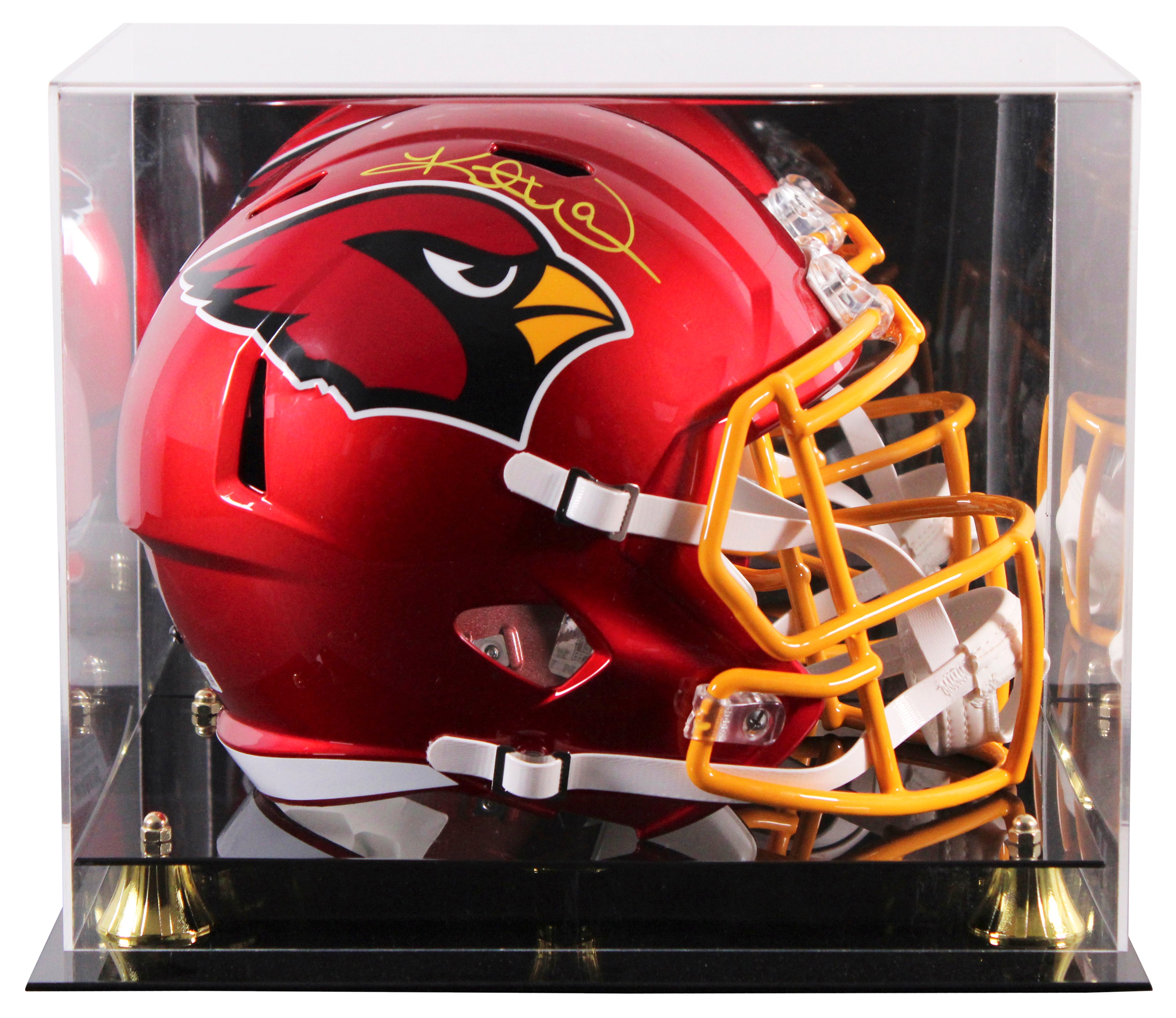 Cardinals Kurt Warner Signed Flash Full Size Speed Rep Helmet W/ Case BAS Wit