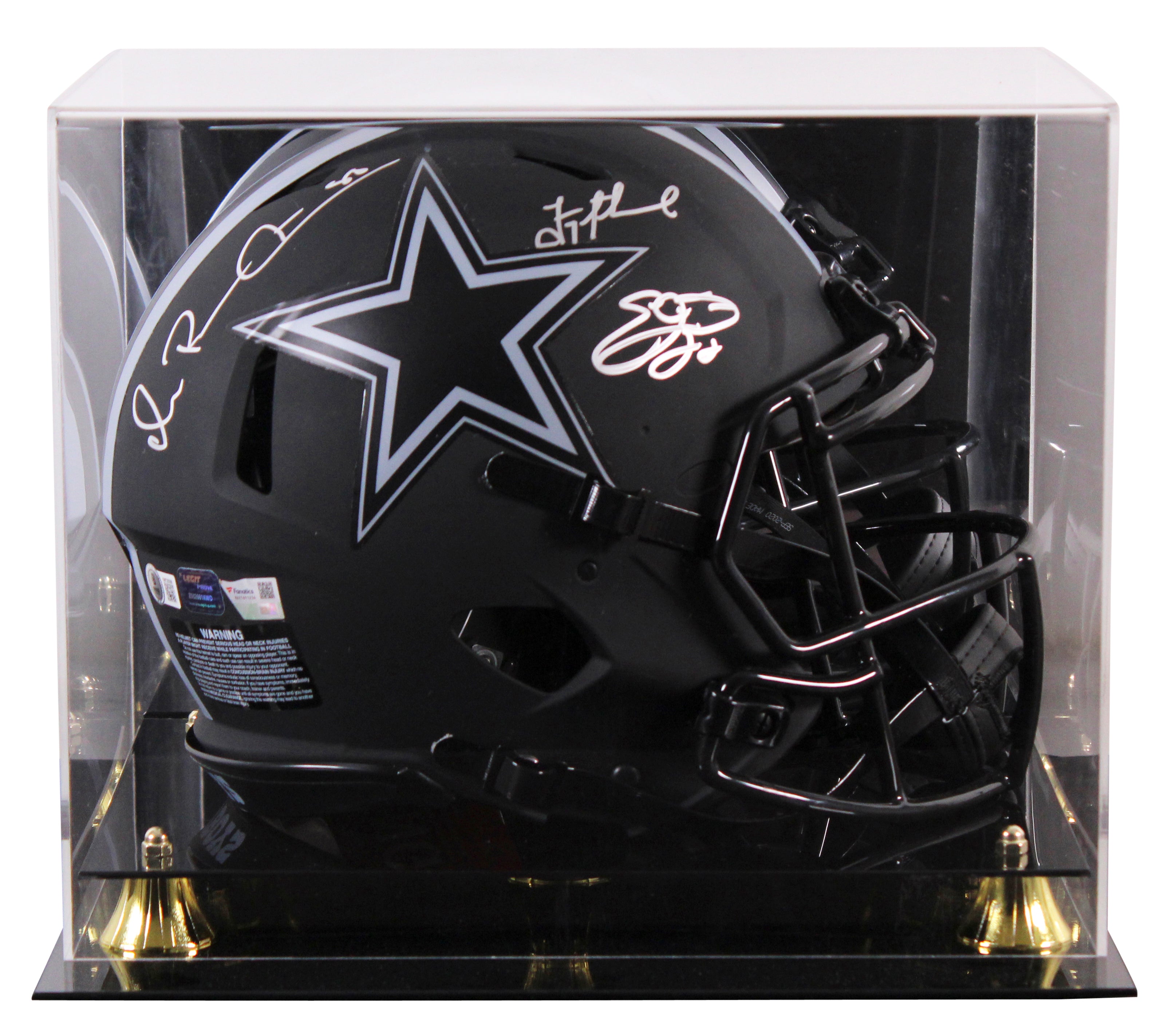 Cowboys (3) Aikman, Smith +1 Signed Eclipse F/S Speed Proline Helmet W/ Case BAS