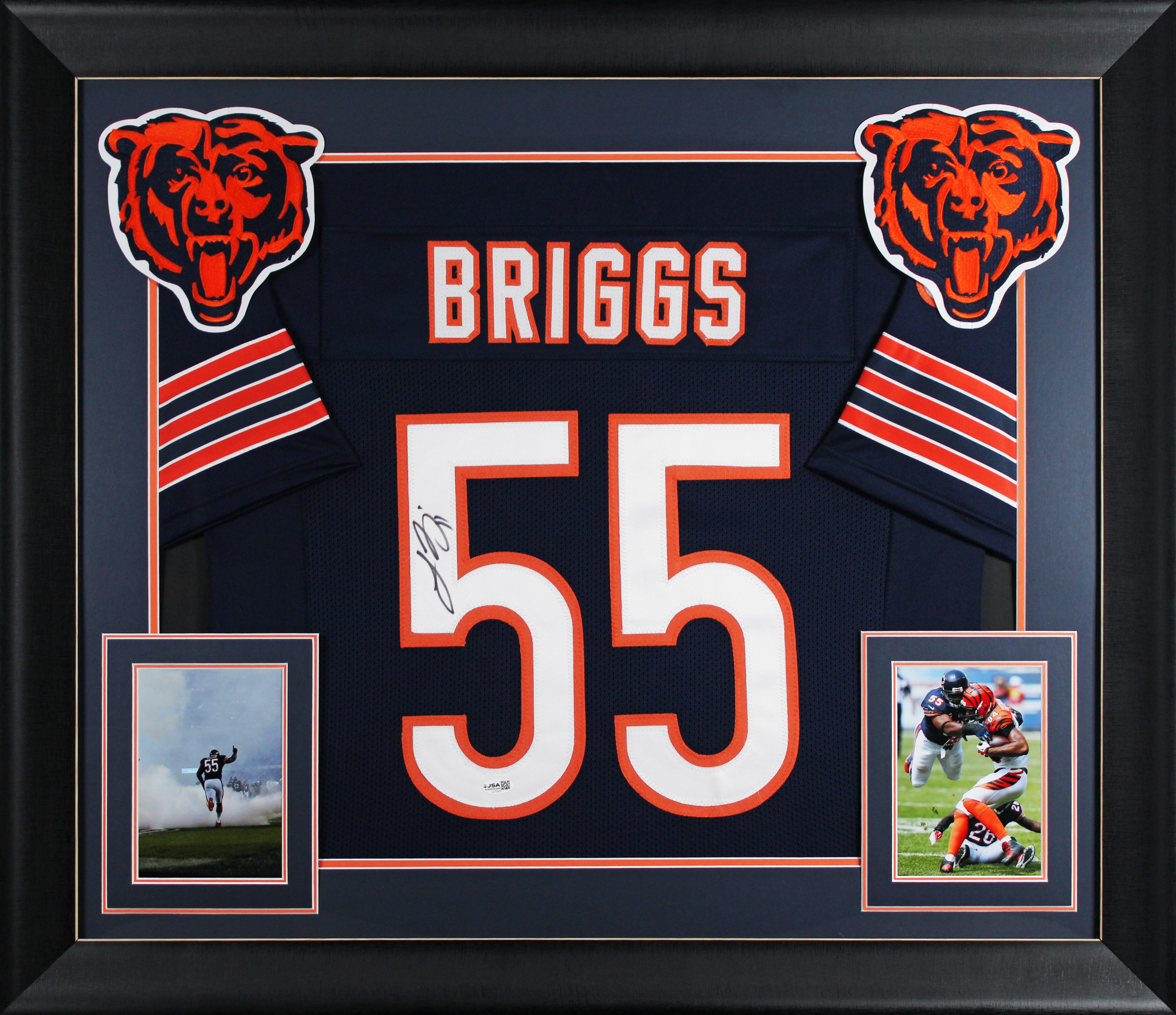 Lance Briggs Authentic Signed Navy Pro Style Framed Jersey Autographed JSA