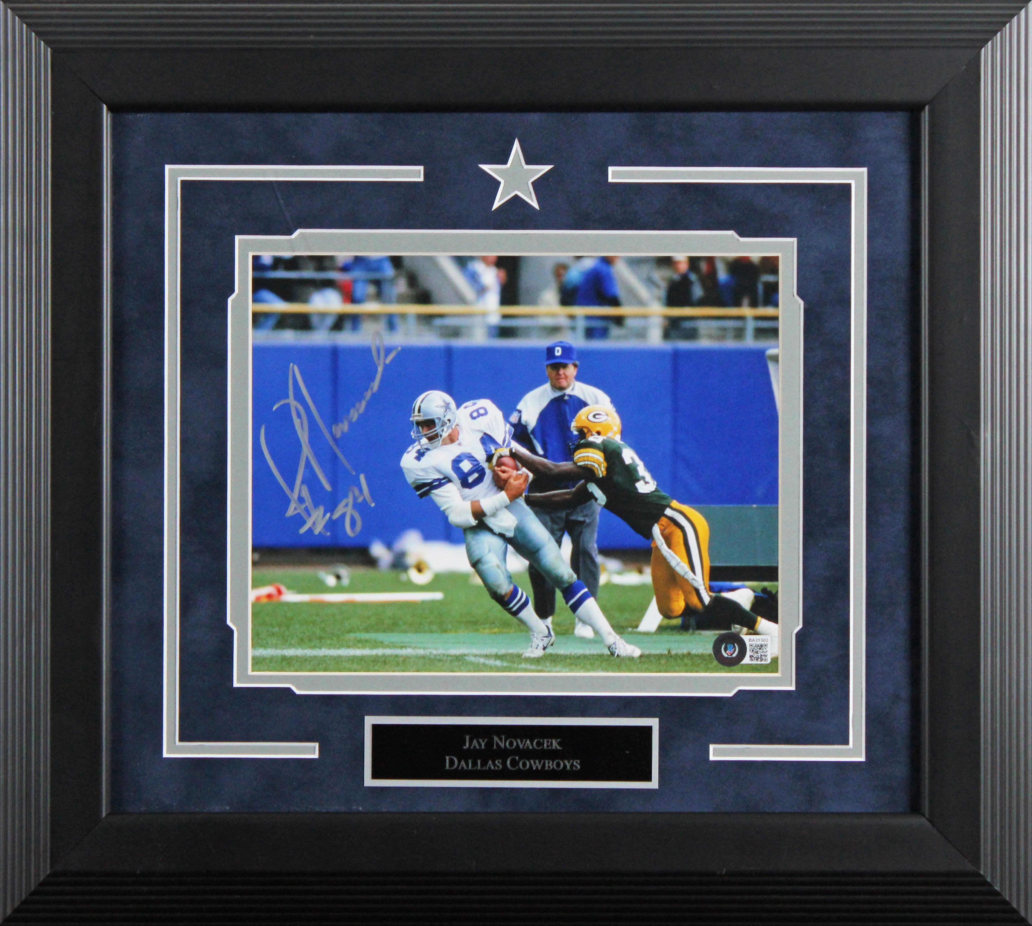 Cowboys Jay Novacek Authentic Signed 8x10 Framed Photo Autographed BAS #BA21302