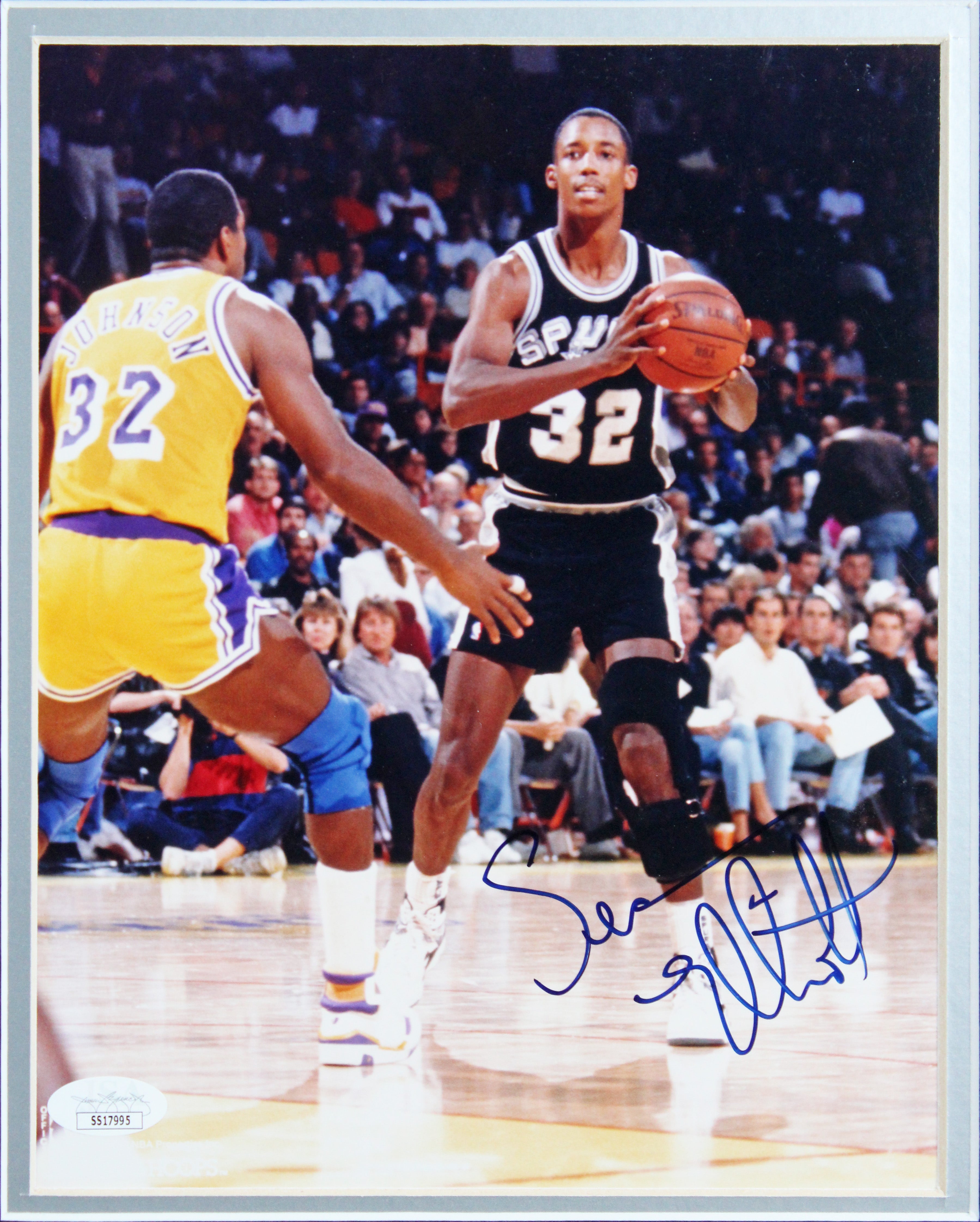 Spurs Sean Elliott Authentic Signed 8x10 Framed Photo Autographed JSA #SS17995