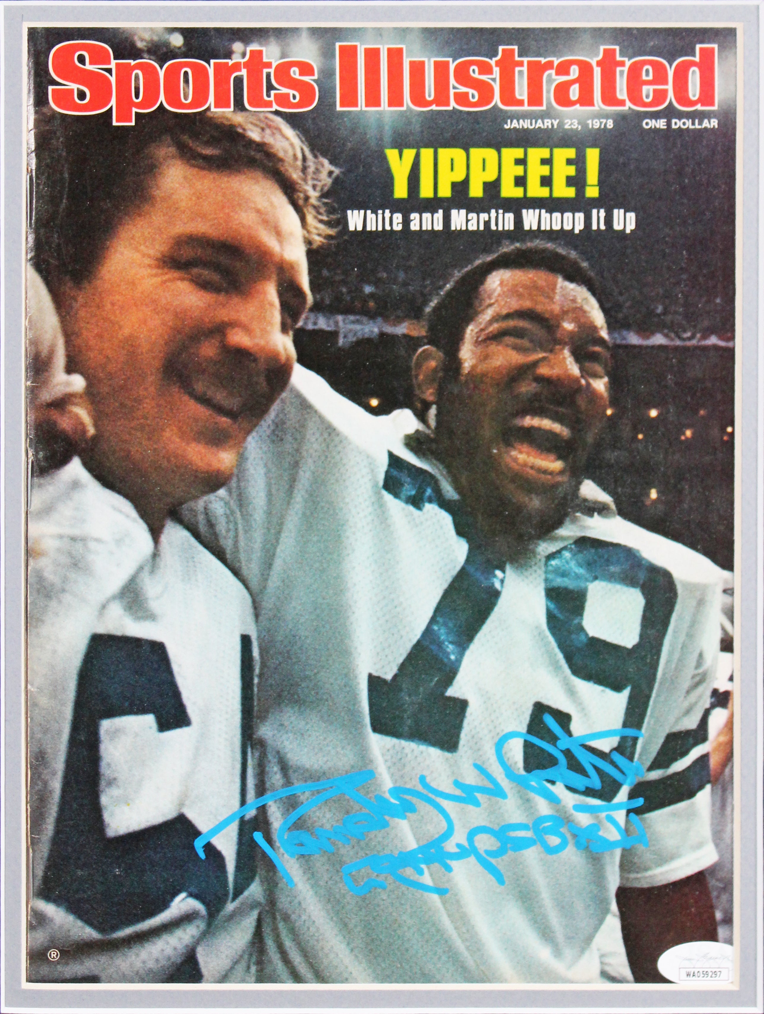 Cowboys Randy White & Harvey Martin Authentic Signed Framed Display JSA 1
