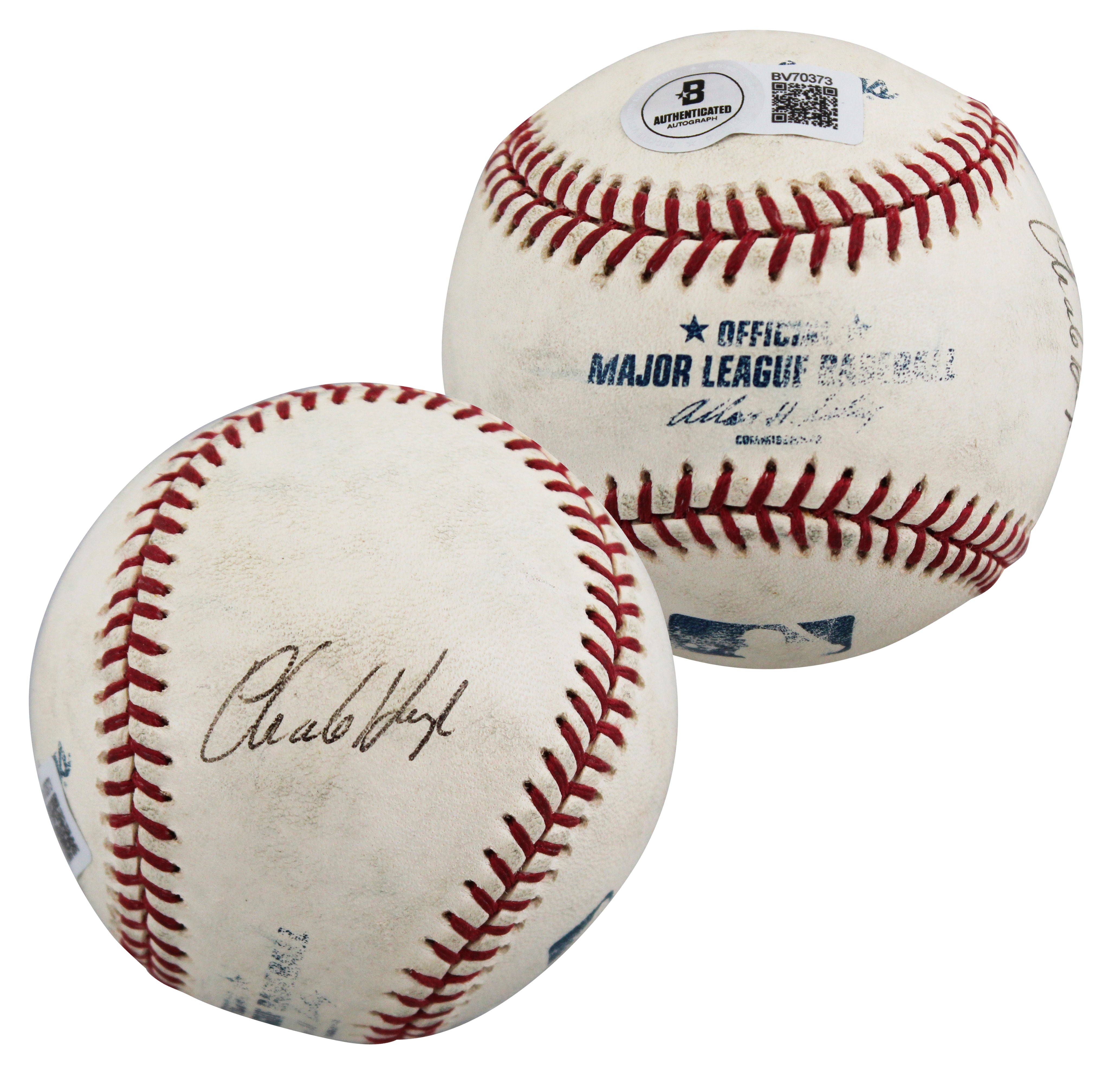 Dodgers Charlie Hough Authentic Signed Game Used Selig OML Baseball BAS #BV70373