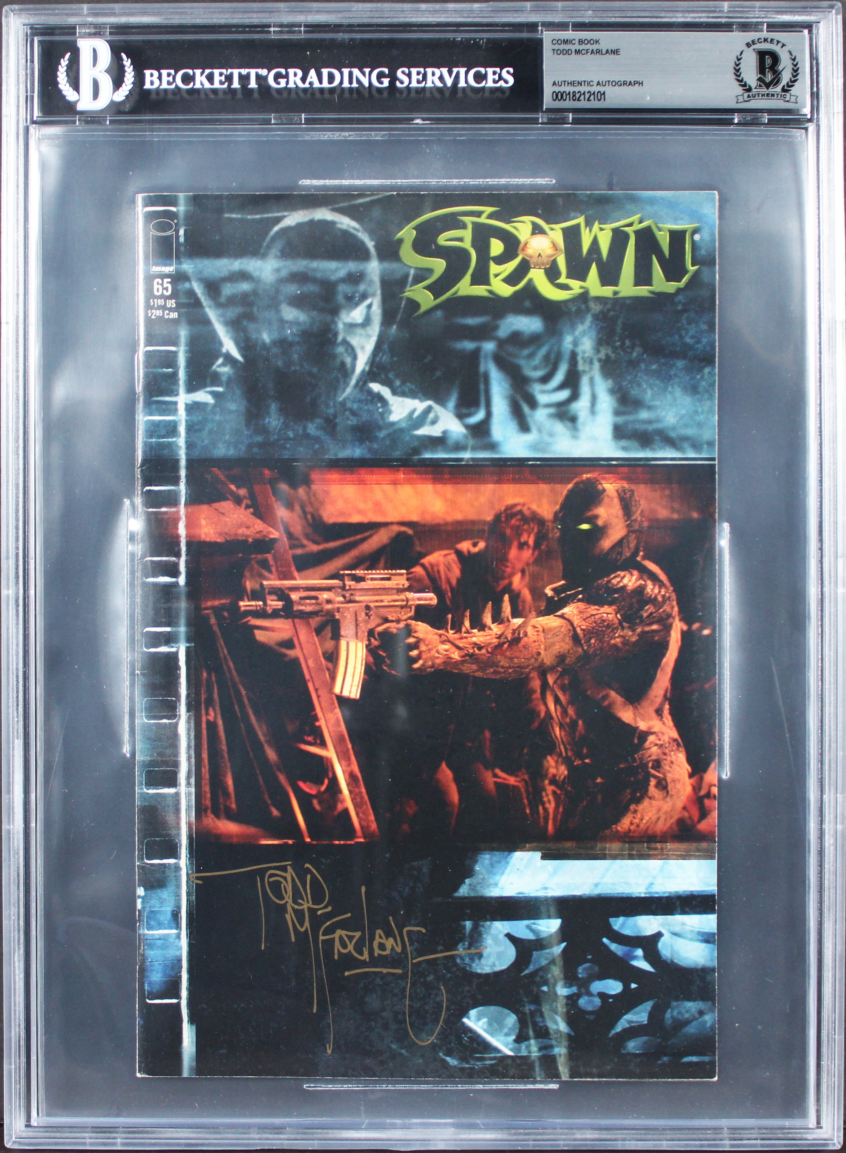 Todd McFarlane Spawn Authentic Signed 1997 Spawn #65 Comic Book BAS Slabbed