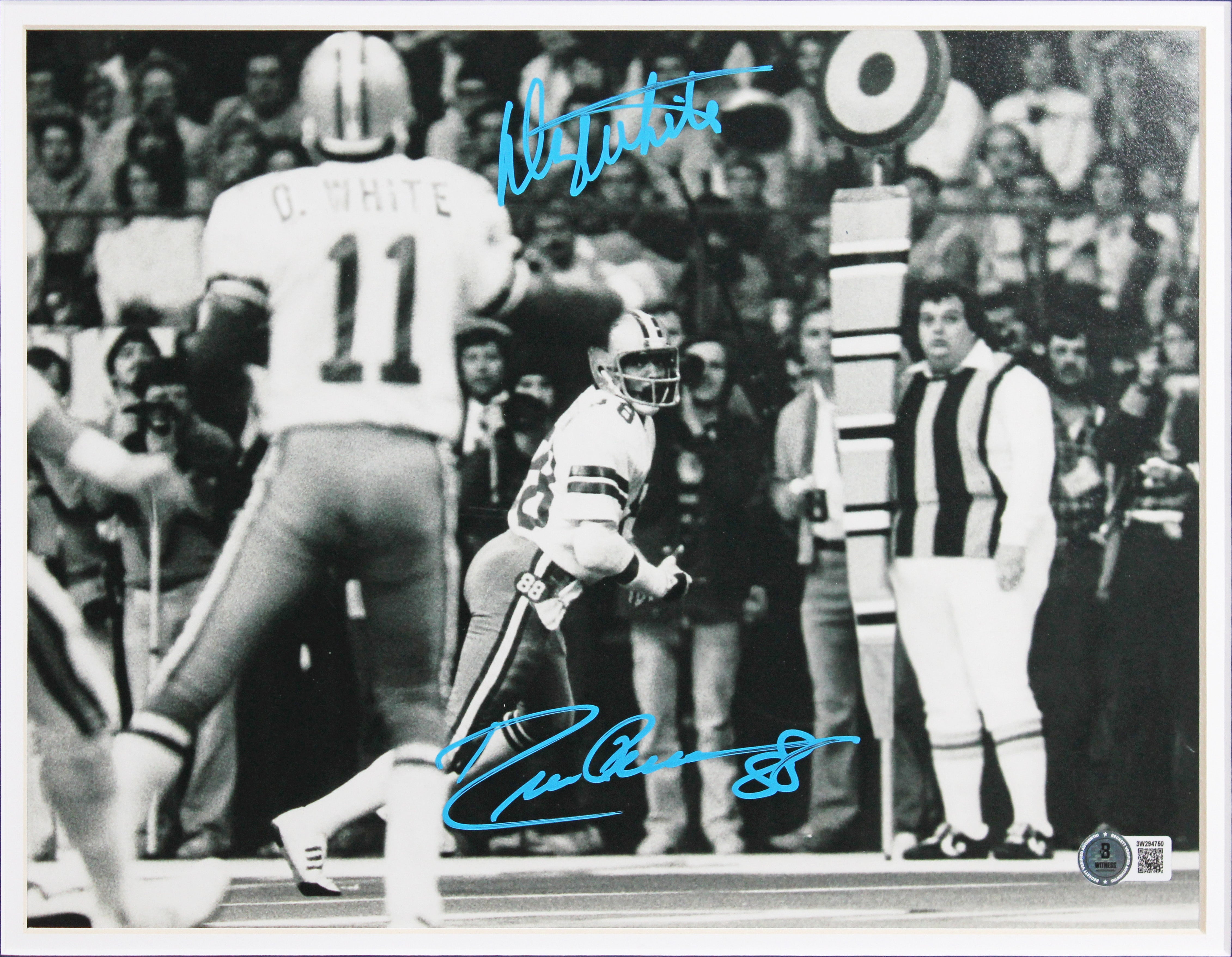 Cowboys Drew Pearson & Danny White Signed 11x14 Framed Photo BAS Wit #3W294750