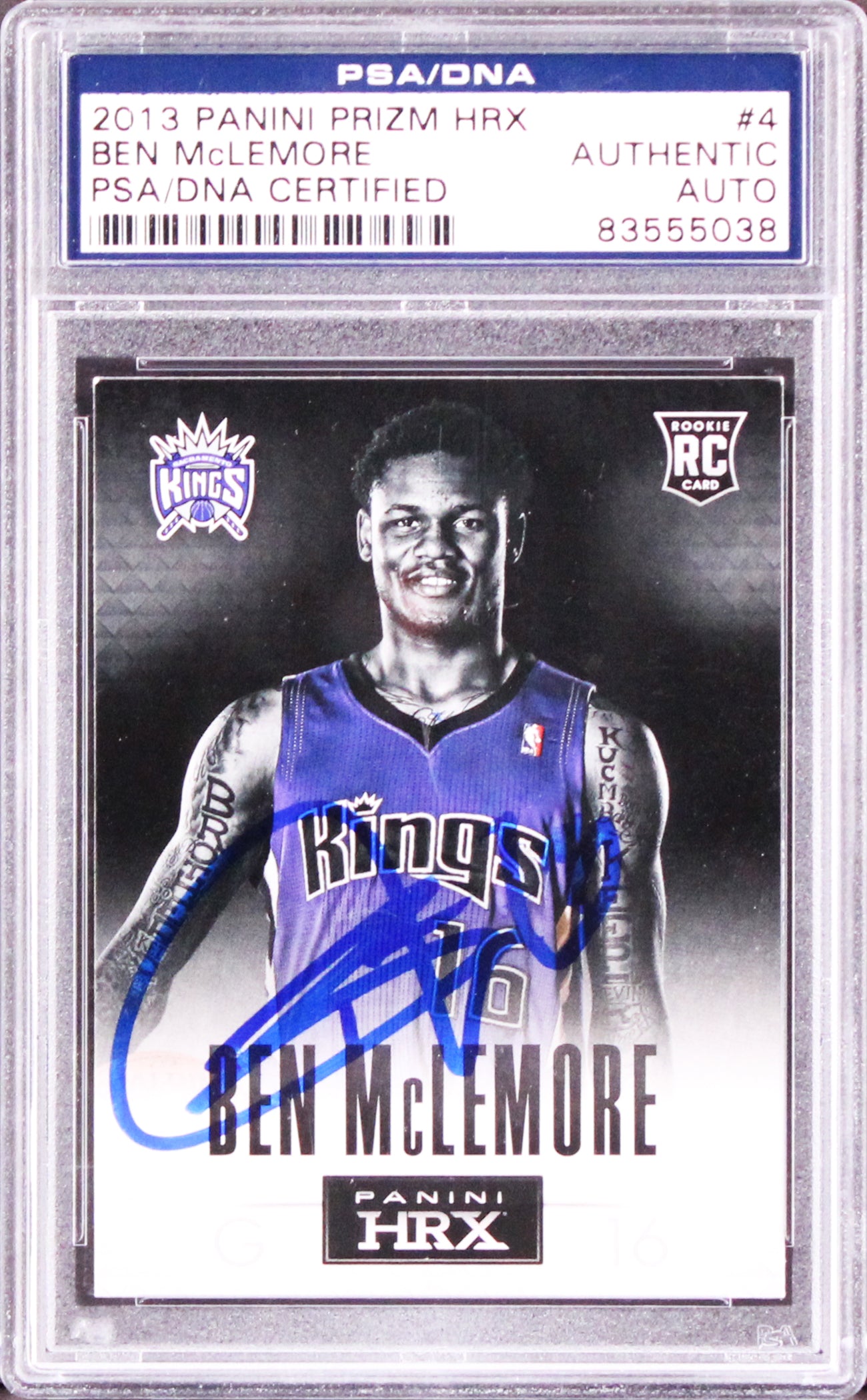 Kings Ben McLemore Authentic Signed 2013 Panini Prizm HRX #4 RC Card PSA Slabbed