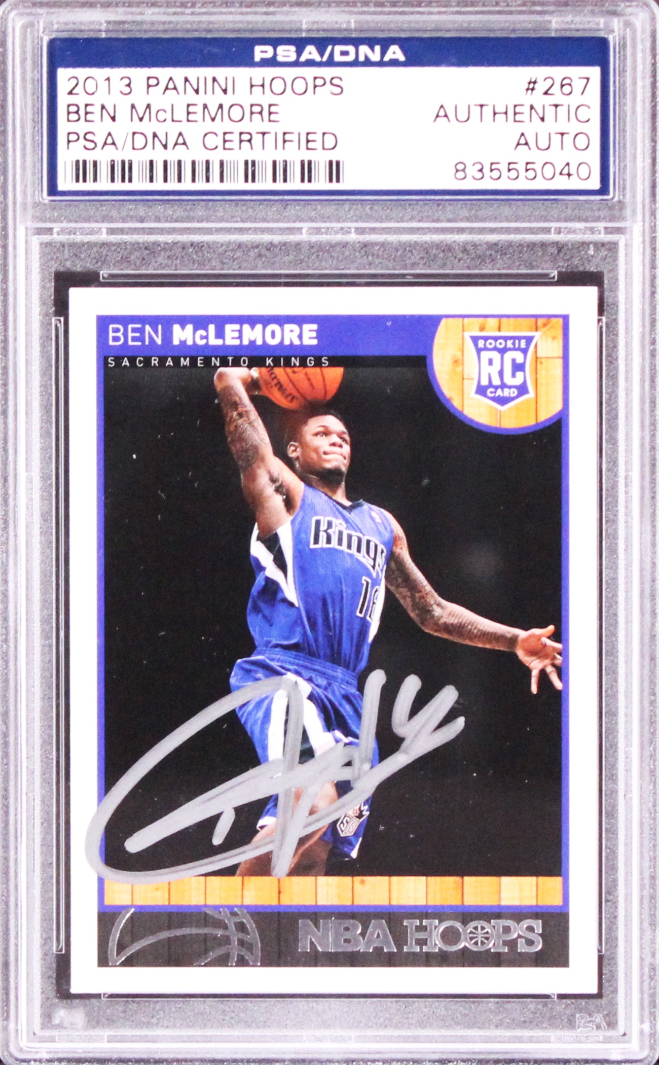 Kings Ben McLemore Authentic Signed 2013 Panini Hoops #267 Rookie Card PSA Slab