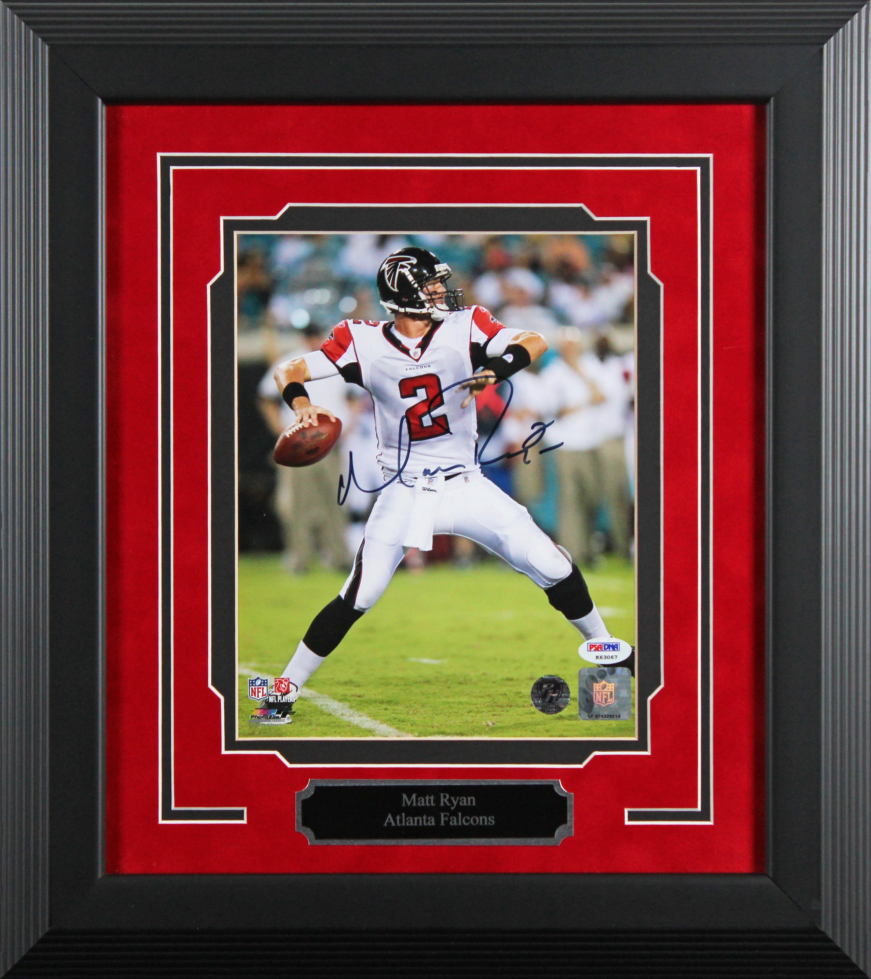 Falcons Matt Ryan Authentic Signed 8x10 Framed Photo Autographed PSA/DNA #K63067