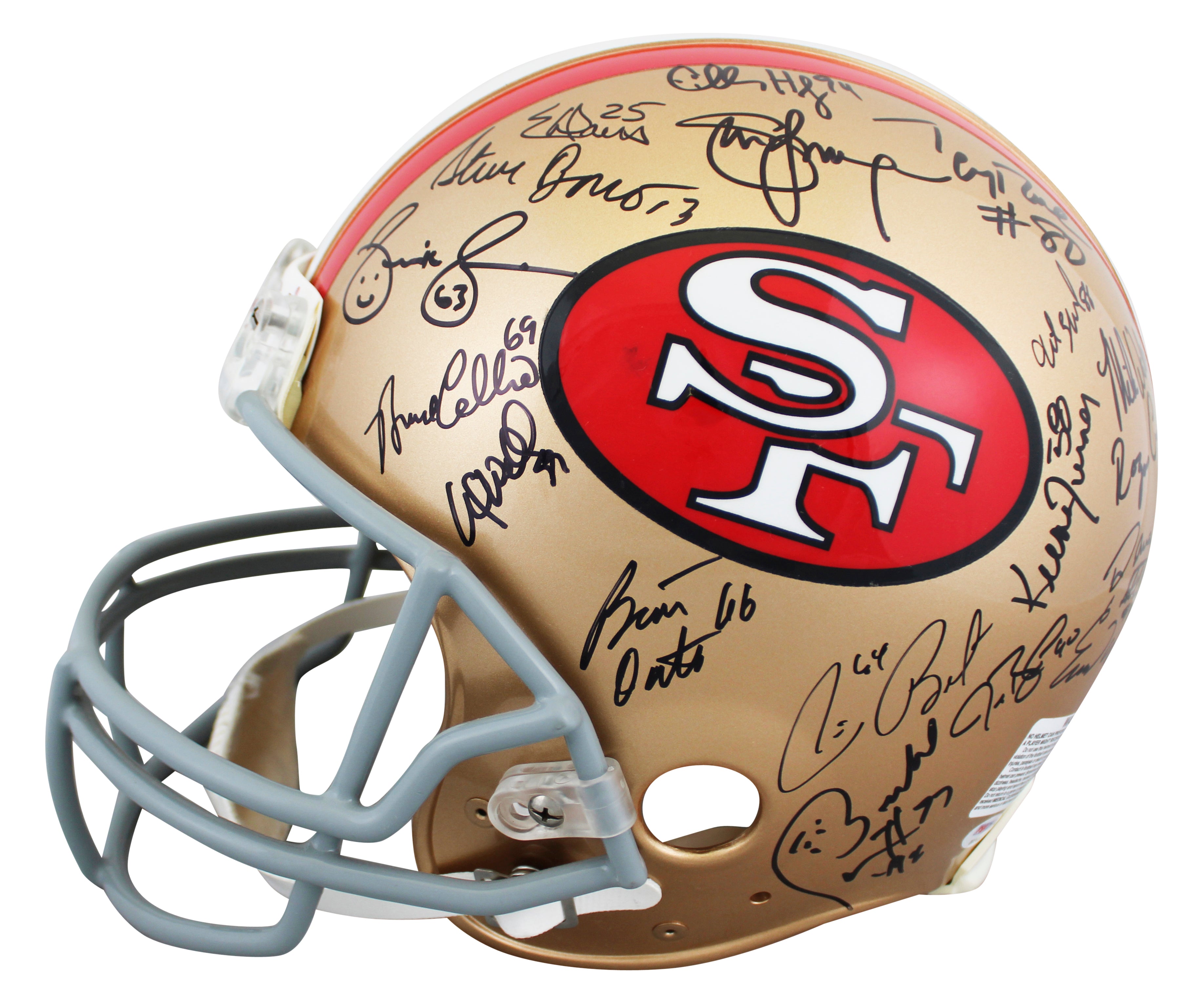 49ers Legends (37) Montana, Young, Rice, Clark +33 Signed F/S Proline Helmet PSA