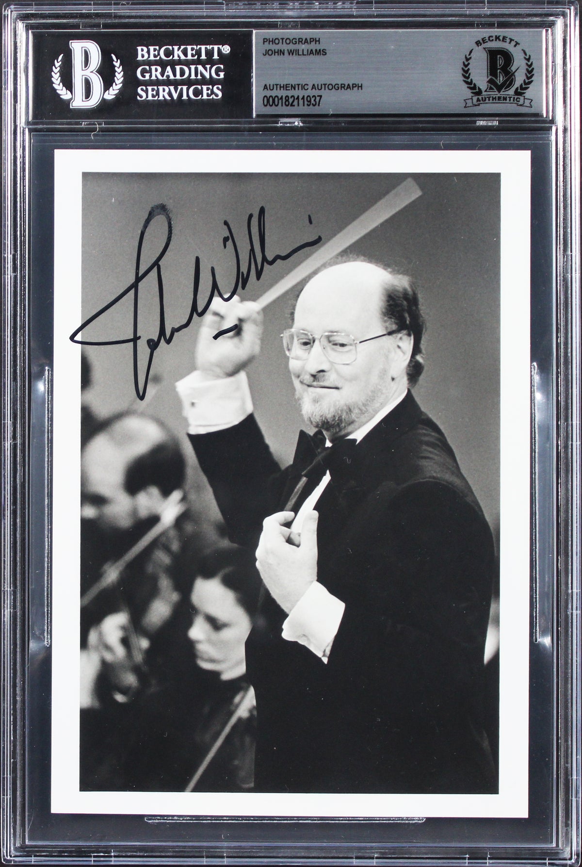 John Williams Star Wars Authentic Signed 5x7 Black & White Photo BAS Slabbed