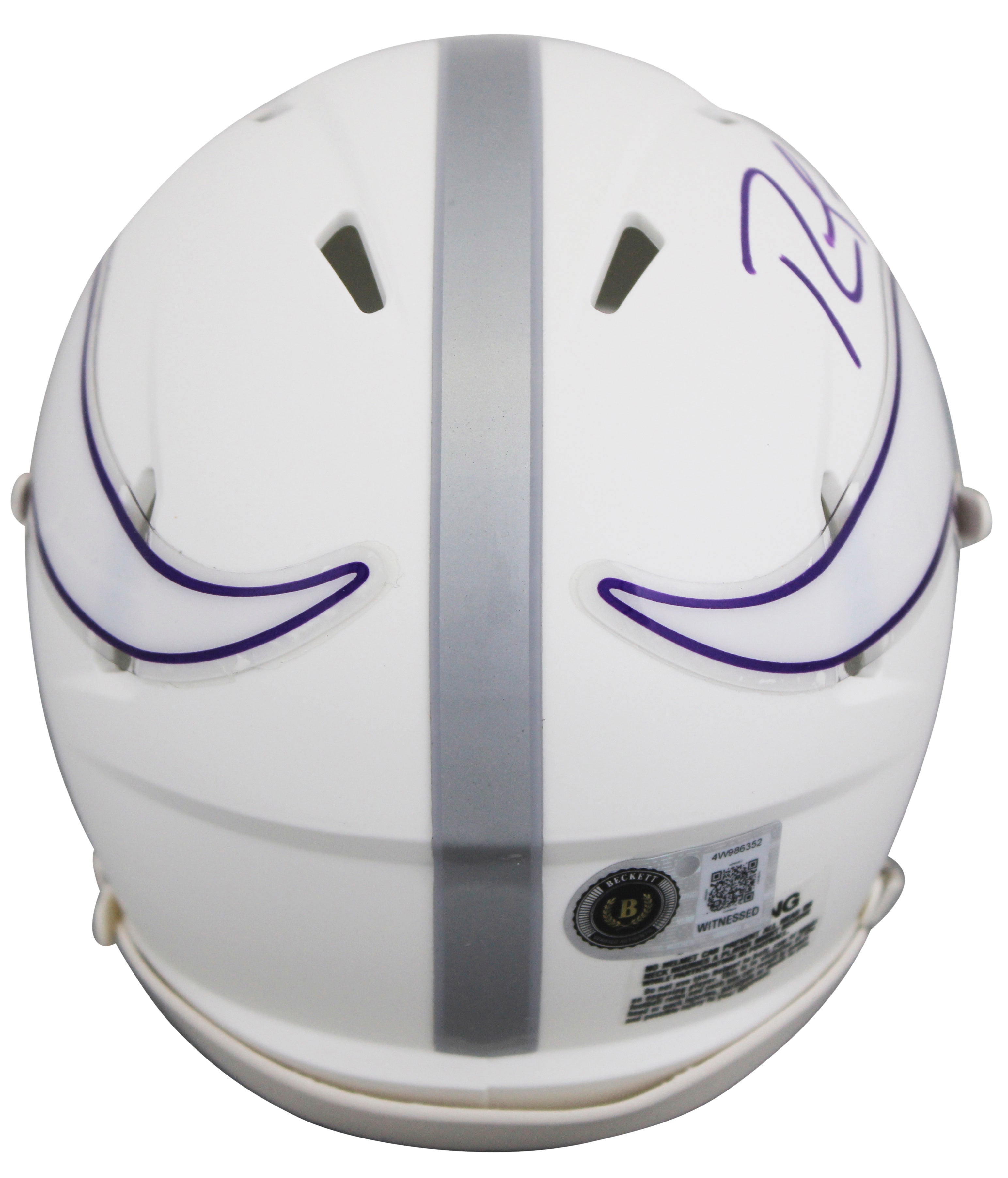 Vikings Randy Moss Signed 2024 On-Field Alt Speed Mini Helmet W/ Case BAS Wit