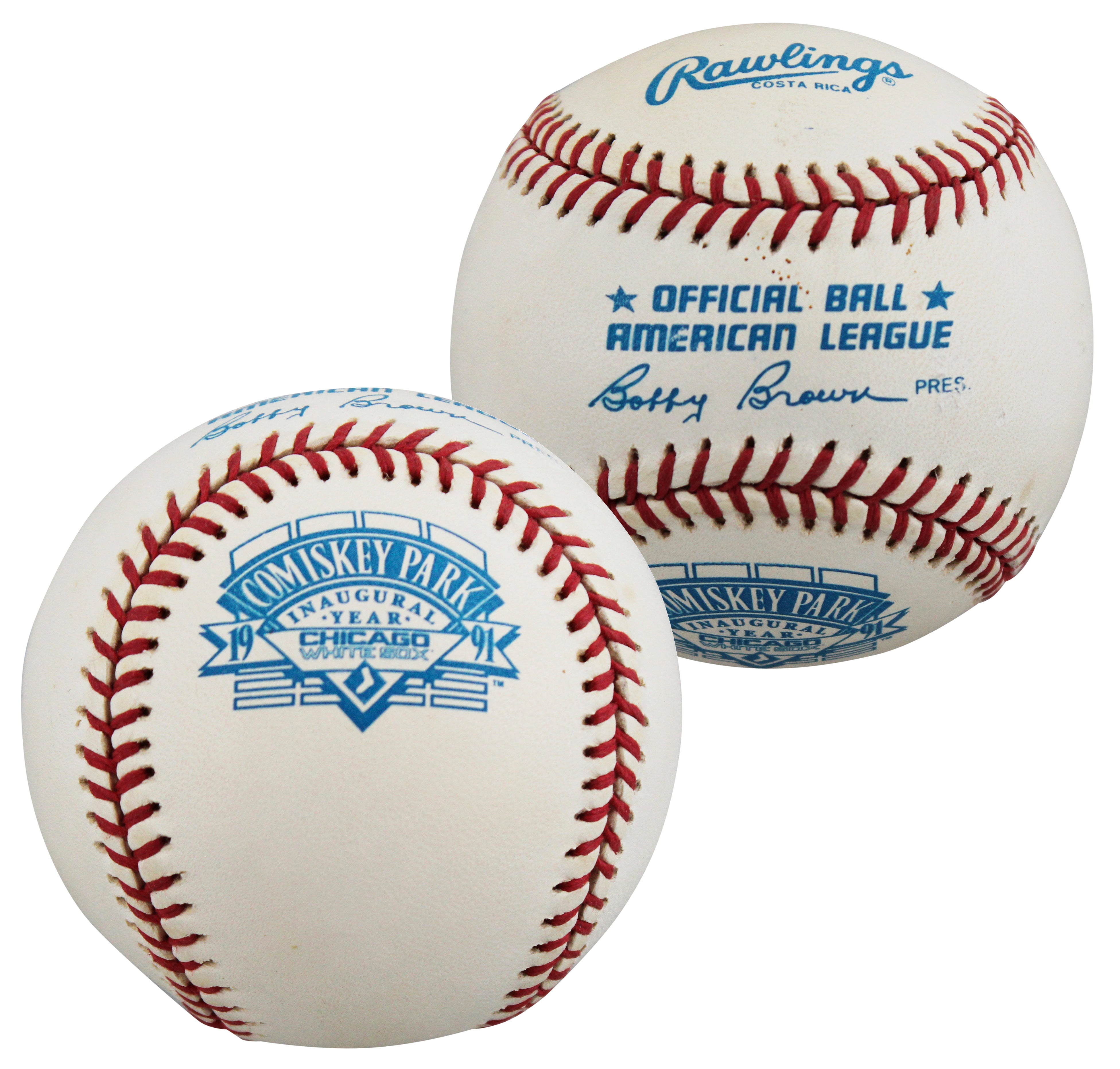 1991 Comiskey Park Inaugural Year Bobby Brown Baseball Un-signed