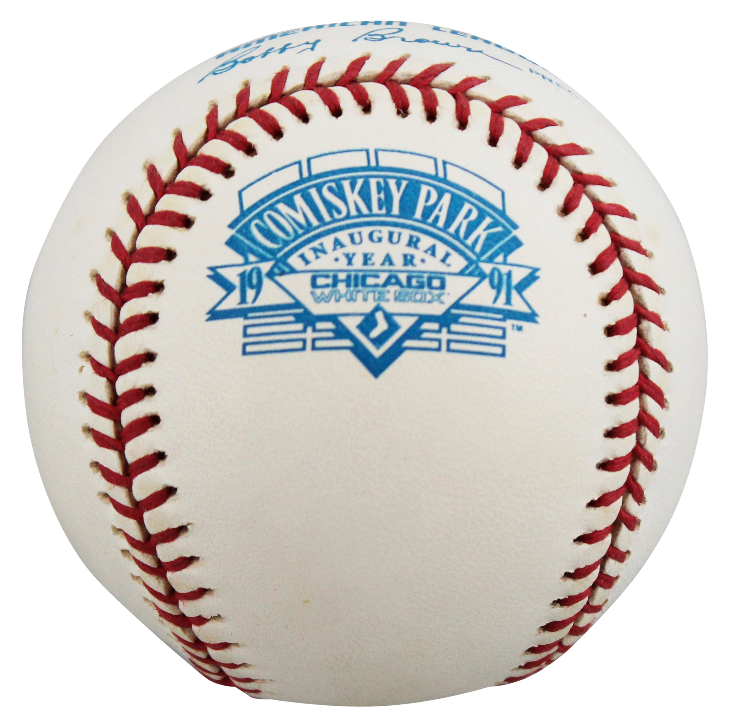 1991 Comiskey Park Inaugural Year Bobby Brown Baseball Un-signed