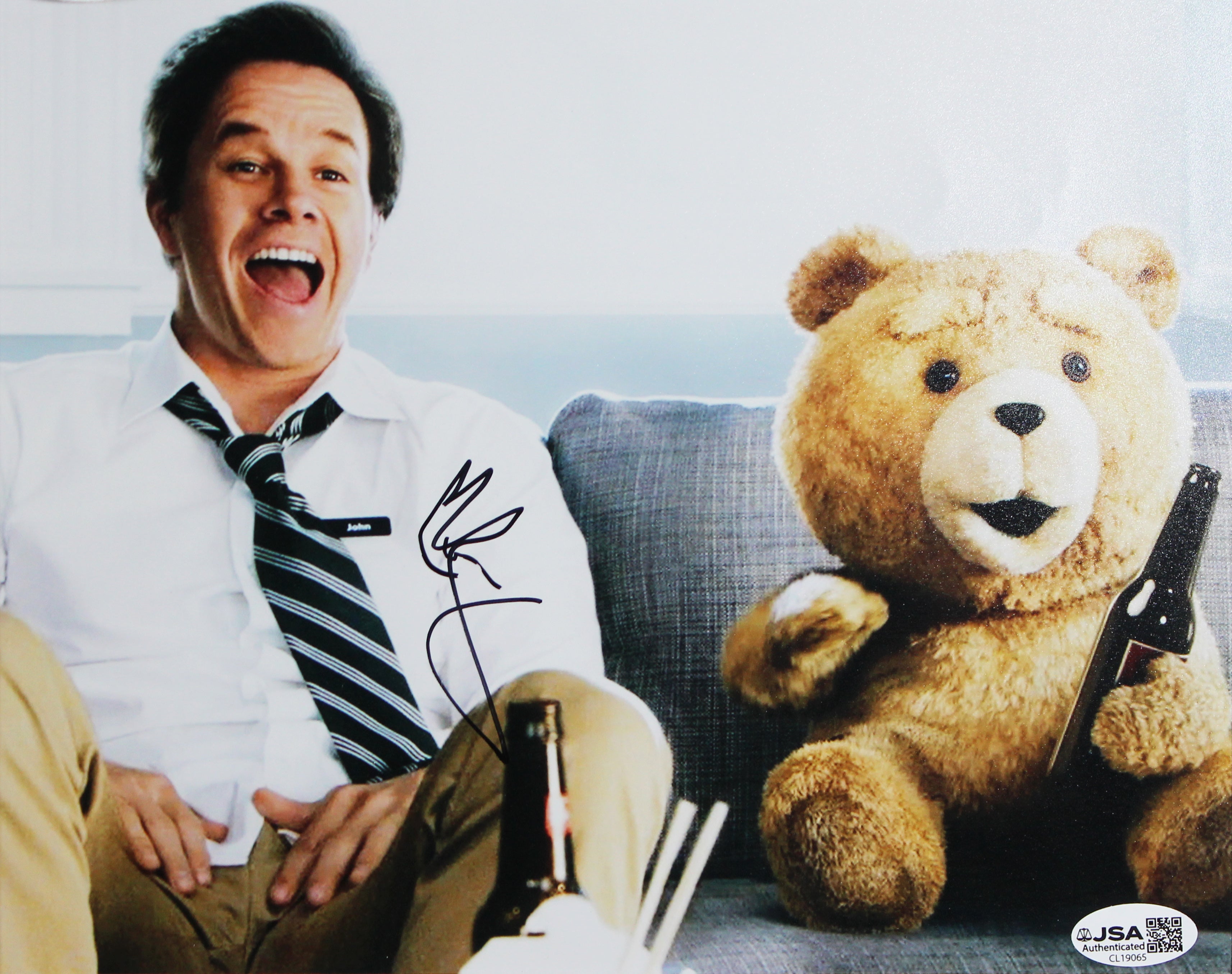 Mark Wahlberg & Seth McFarlane Ted Authentic Signed 8x10 Framed Photo PSA JSA