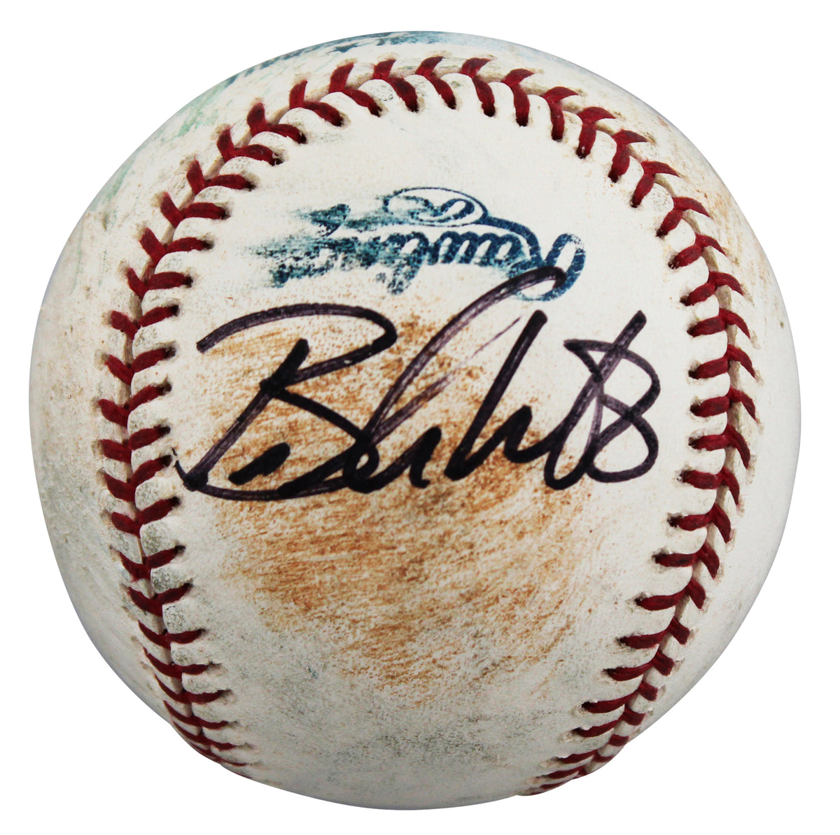 D-Backs Brandon Webb Authentic Signed Game Used Selig OML Baseball BAS #BV70355