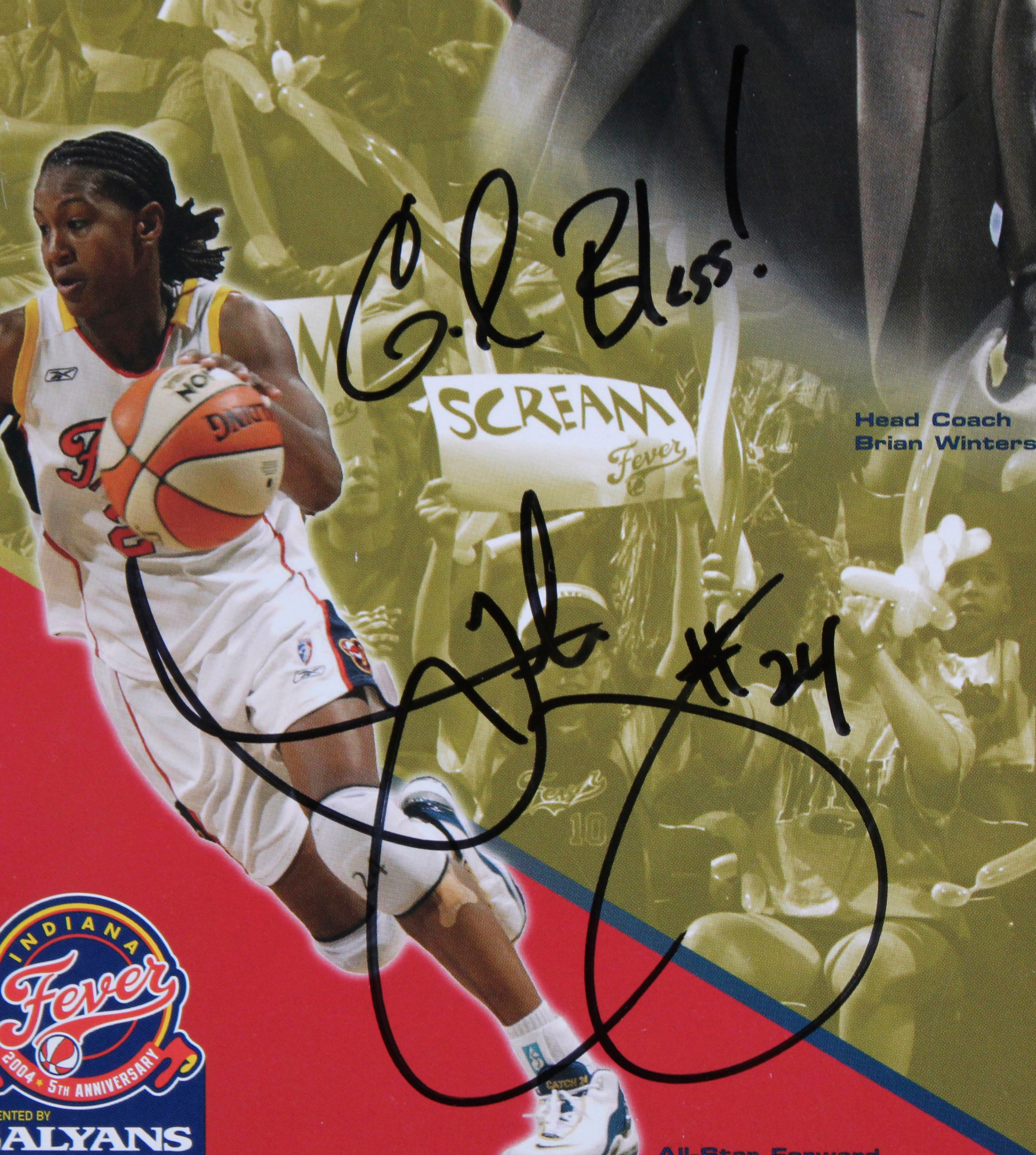 Tamika Catchings "God Bless!" Signed 2004 Indiana Fever Media Guide BAS #BR84269