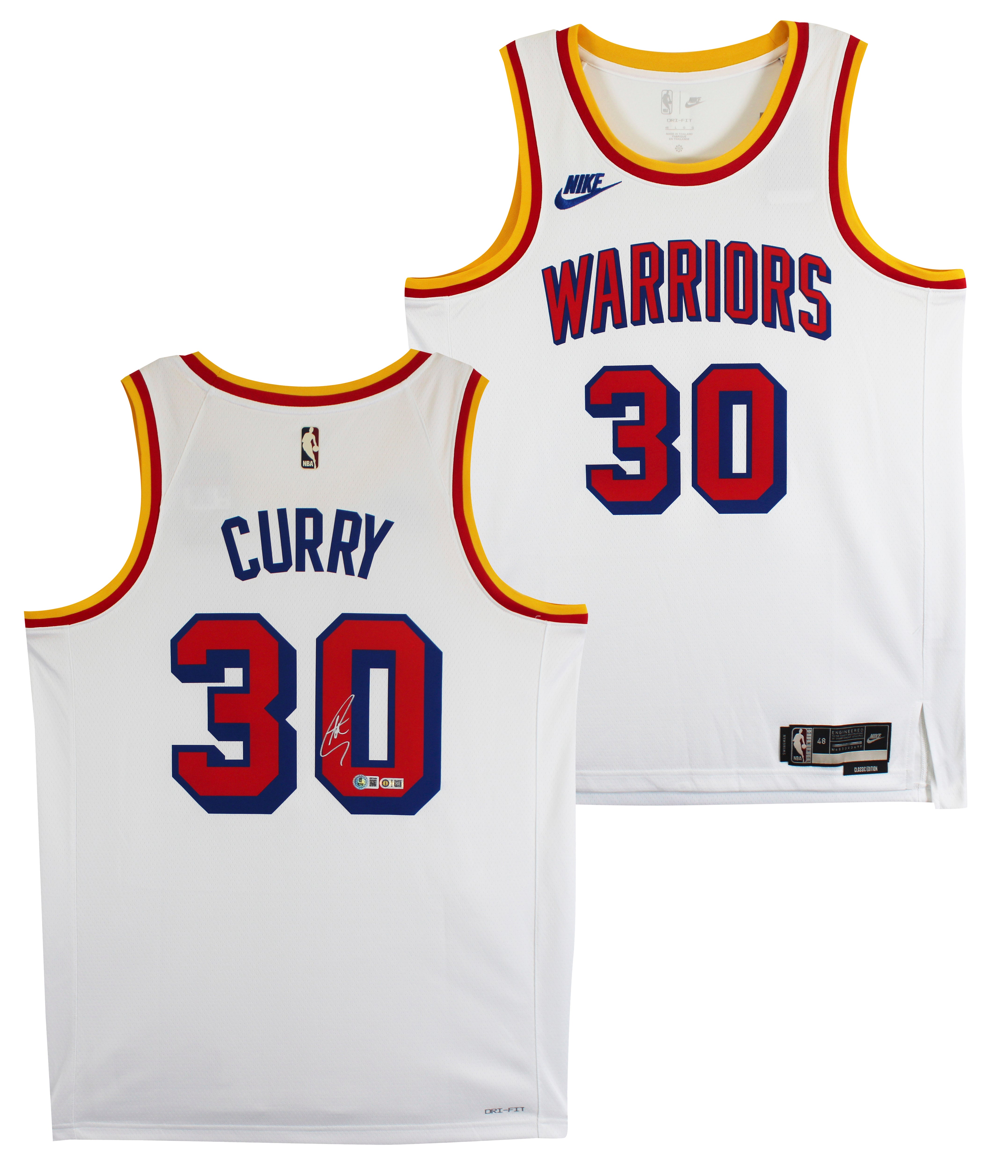 Warriors Stephen Curry Signed White Nike 2024 Classic Ed. Swingman Jersey BAS 2