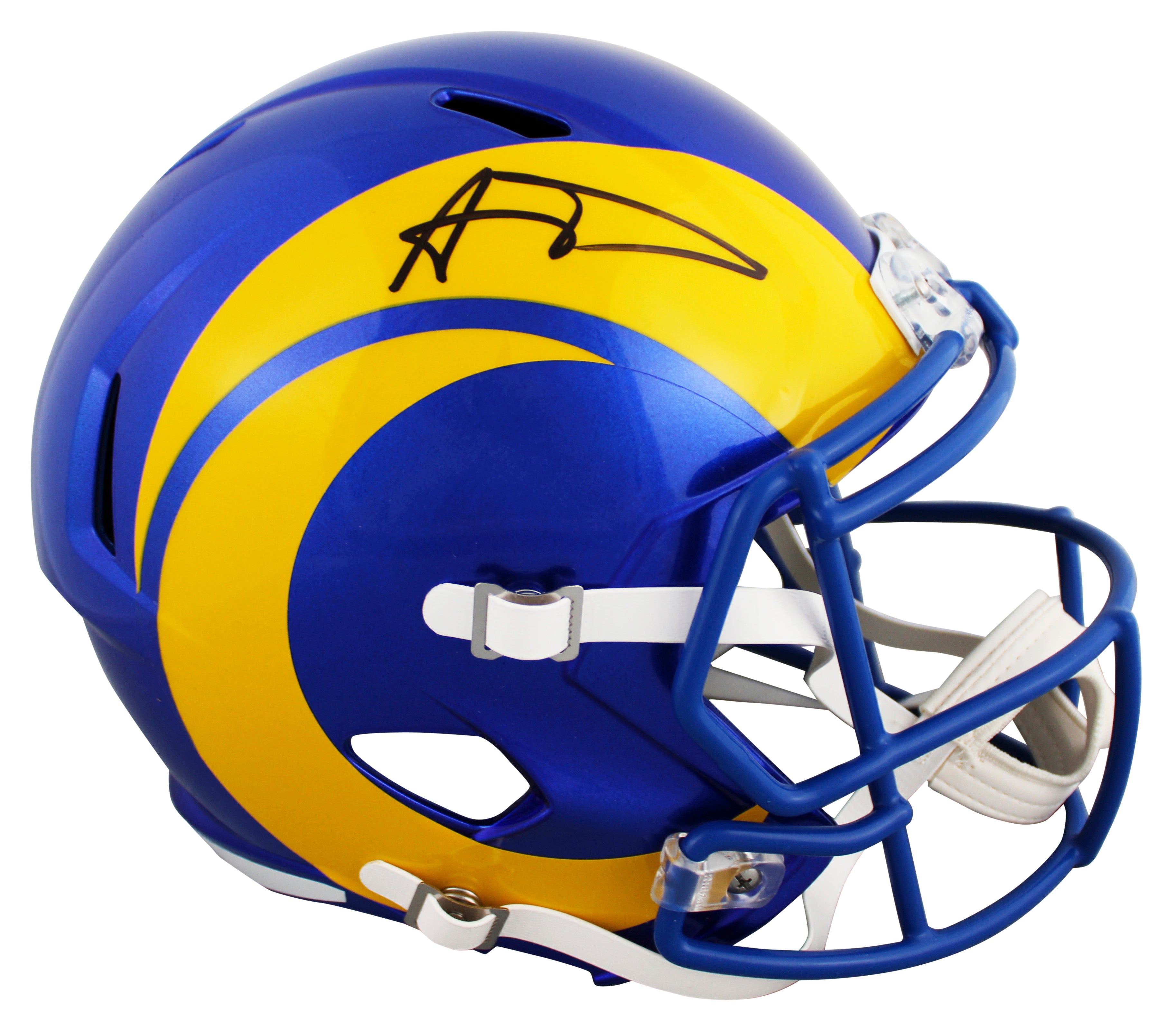 Rams Aaron Donald Authentic Signed Full Size Speed Rep Helmet W/ Case BAS