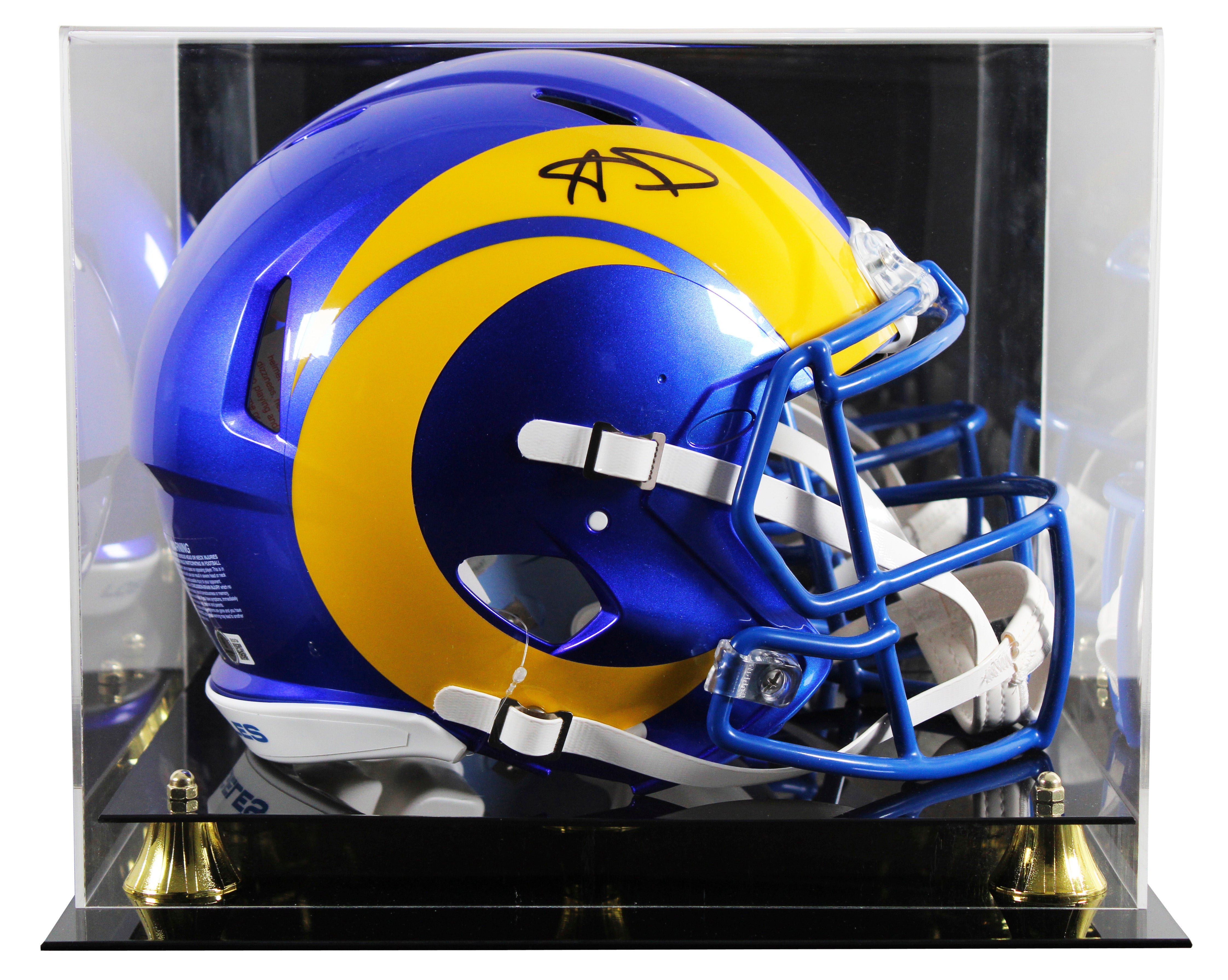 Rams Aaron Donald Authentic Signed Full Size Speed Proline Helmet W/ Case BAS