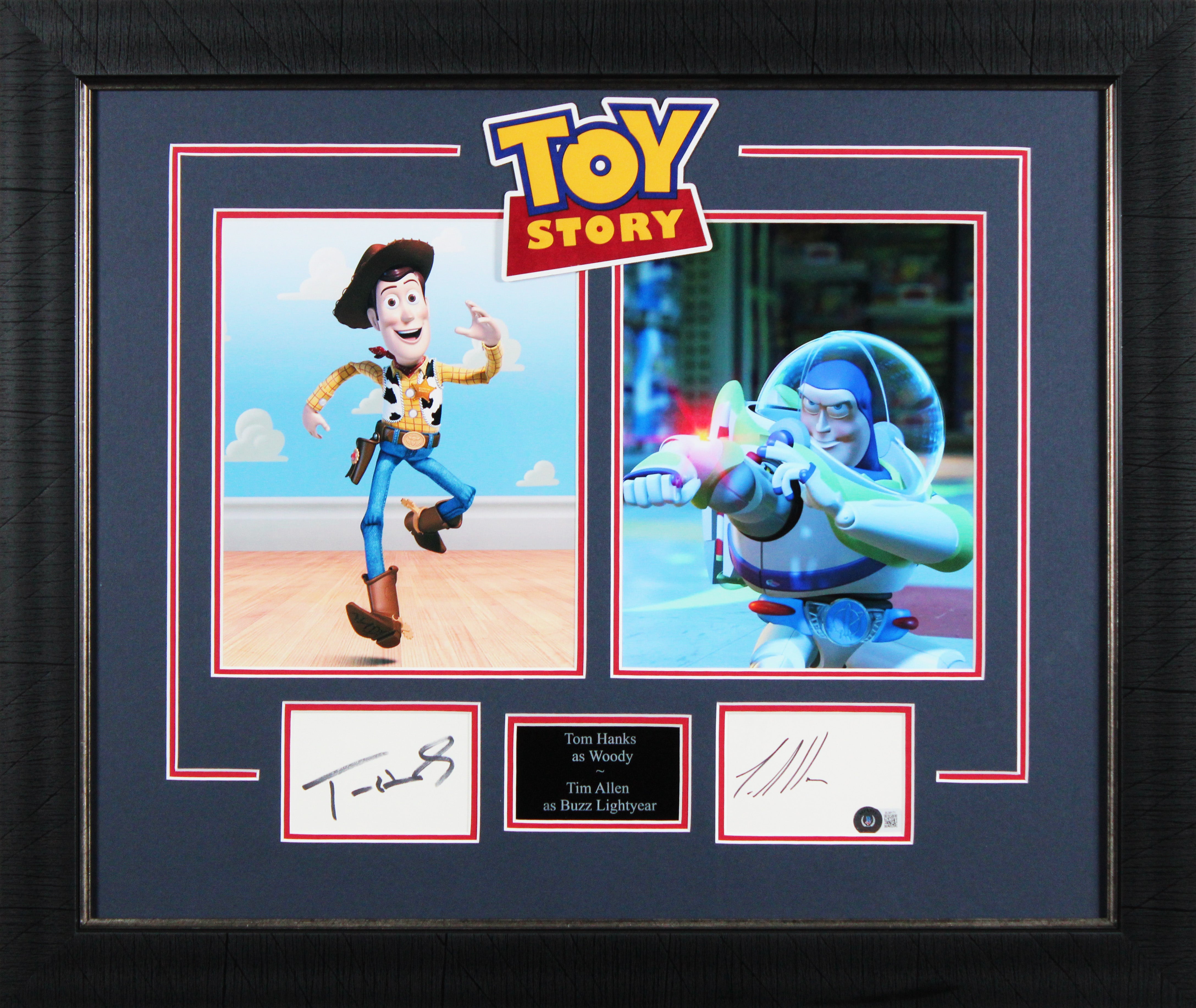 Tim Allen & Tom Hanks Toy Story Authentic Signed Framed Display Autographed BAS
