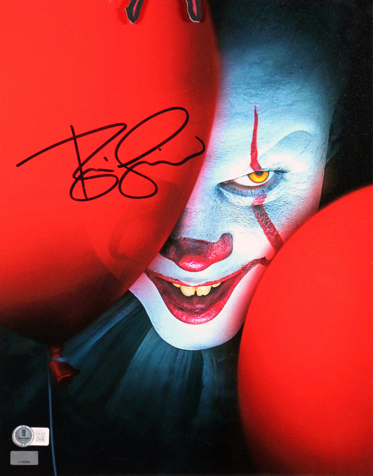 Bill Skarsgard It Signed 11x14 Framed Vertical Balloon Pennywise Photo BAS